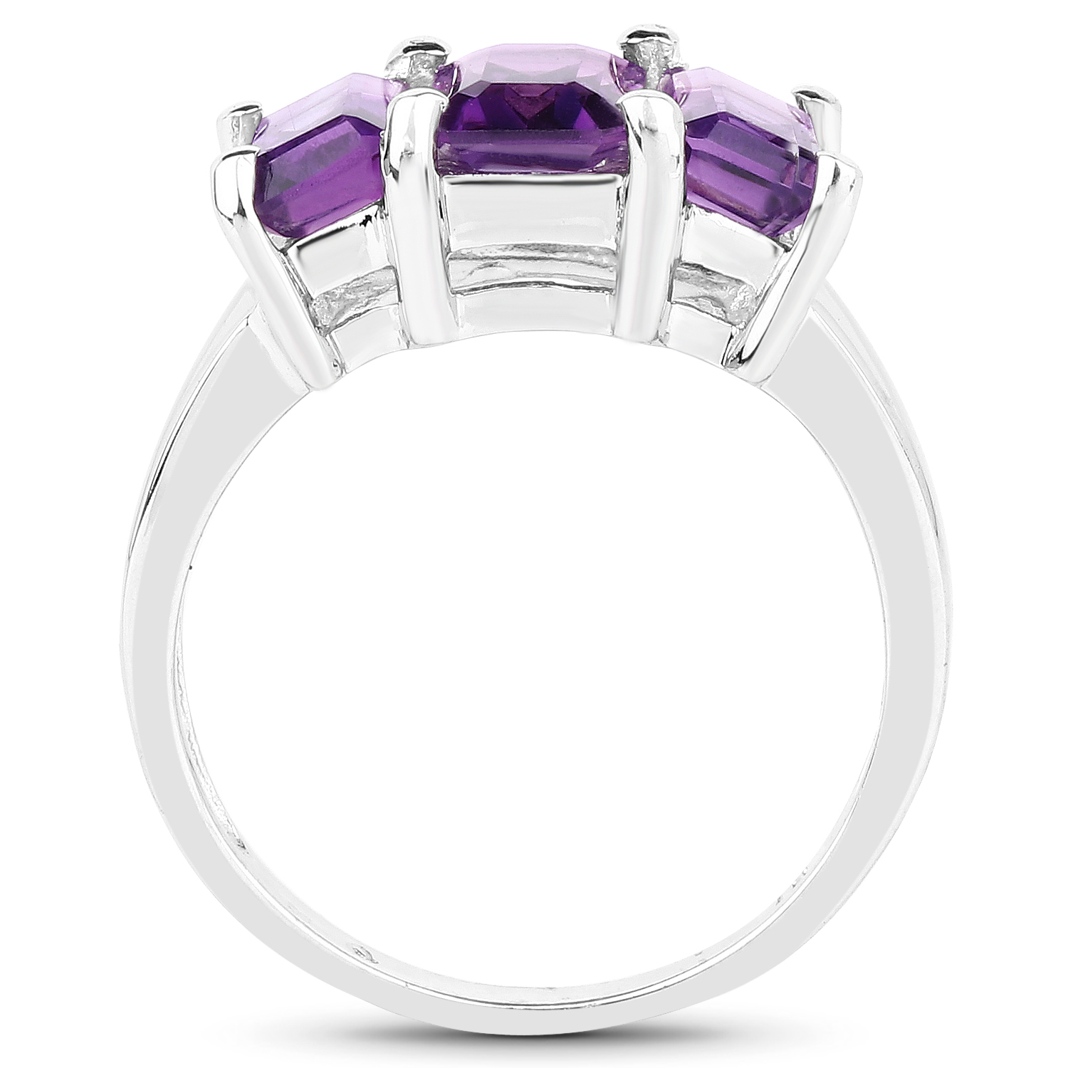 1.95 Carat Genuine Amethyst .925 Sterling Silver Ring
