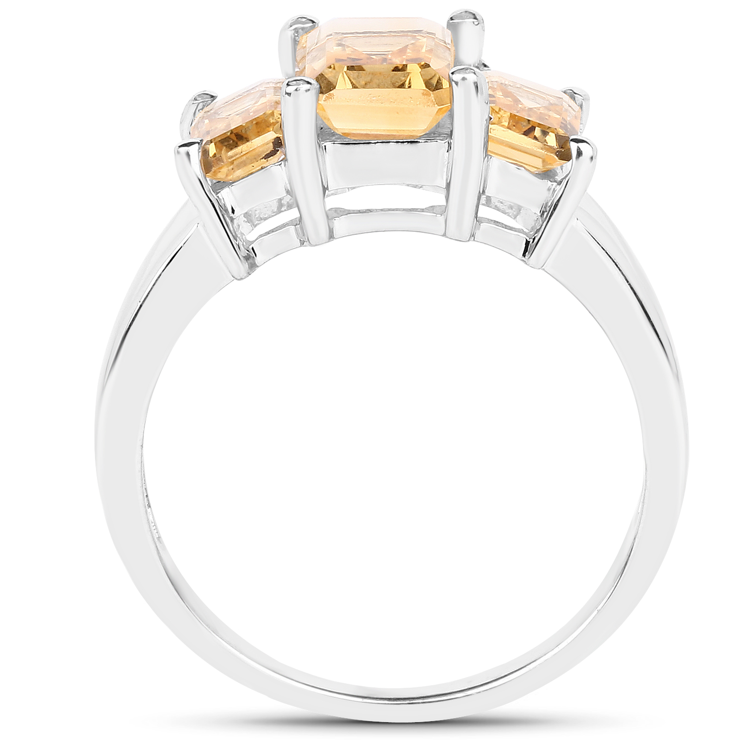 2.10 Carat Genuine Citrine .925 Sterling Silver Ring