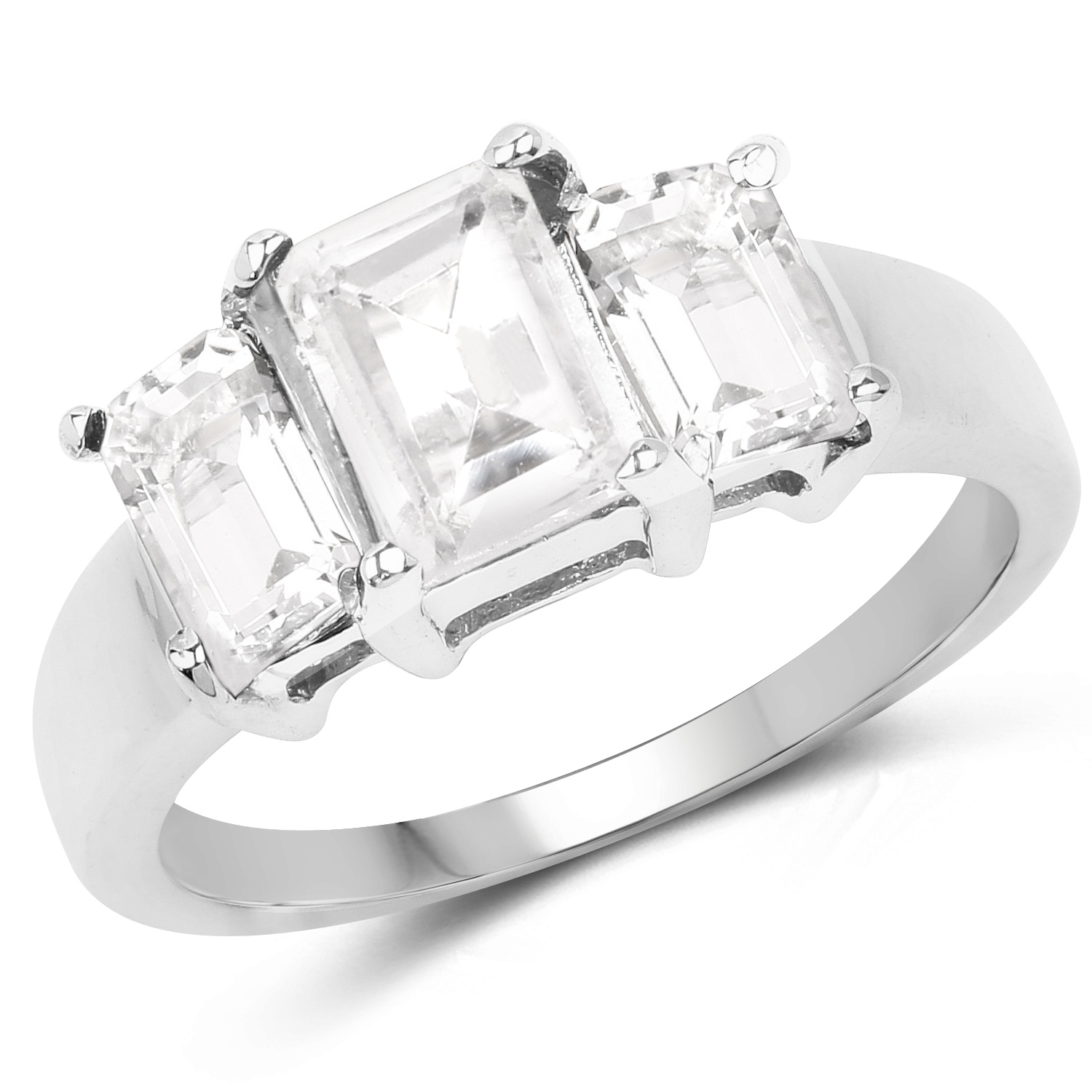 2.00 Carat Genuine Crystal Quartz .925 Sterling Silver Ring