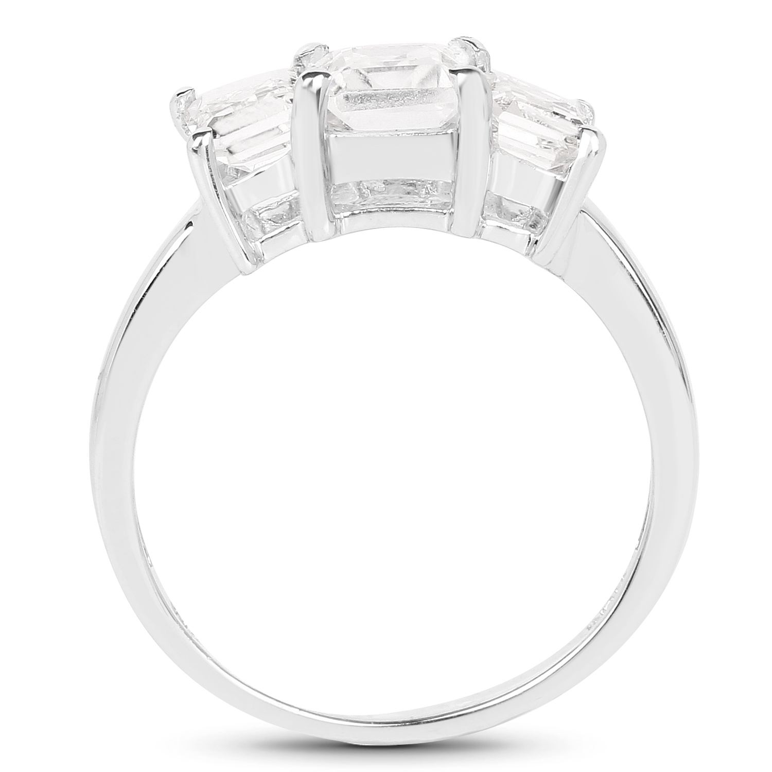 2.00 Carat Genuine Crystal Quartz .925 Sterling Silver Ring