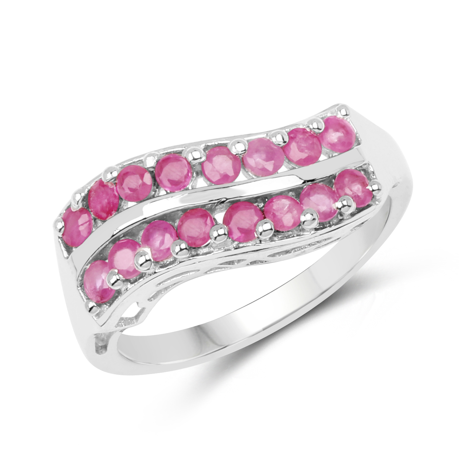 0.96 Carat Genuine Ruby .925 Sterling Silver Ring