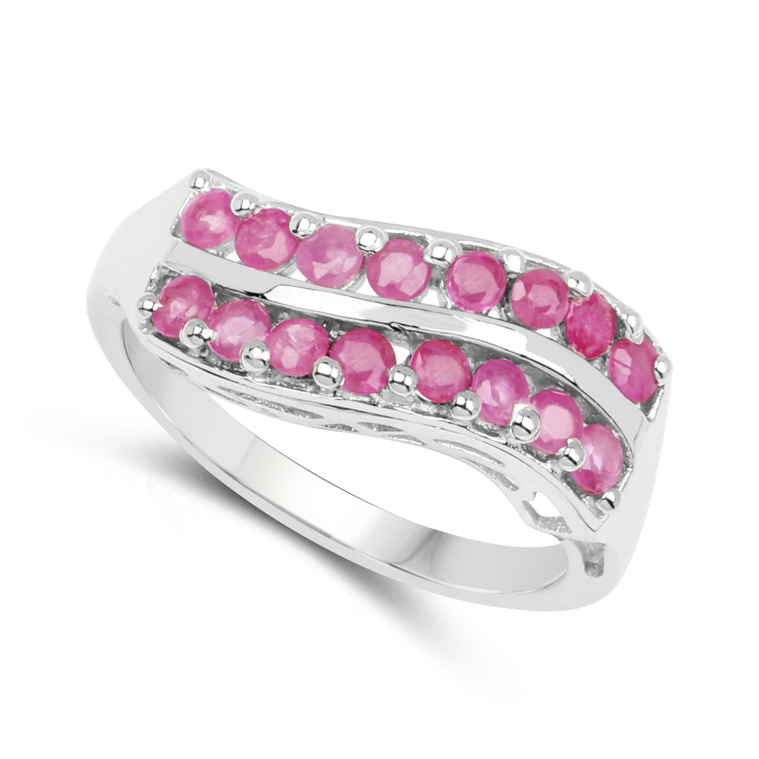 0.96 Carat Genuine Ruby .925 Sterling Silver Ring