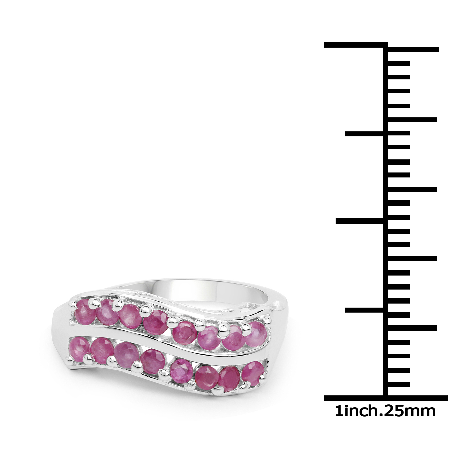 0.96 Carat Genuine Ruby .925 Sterling Silver Ring