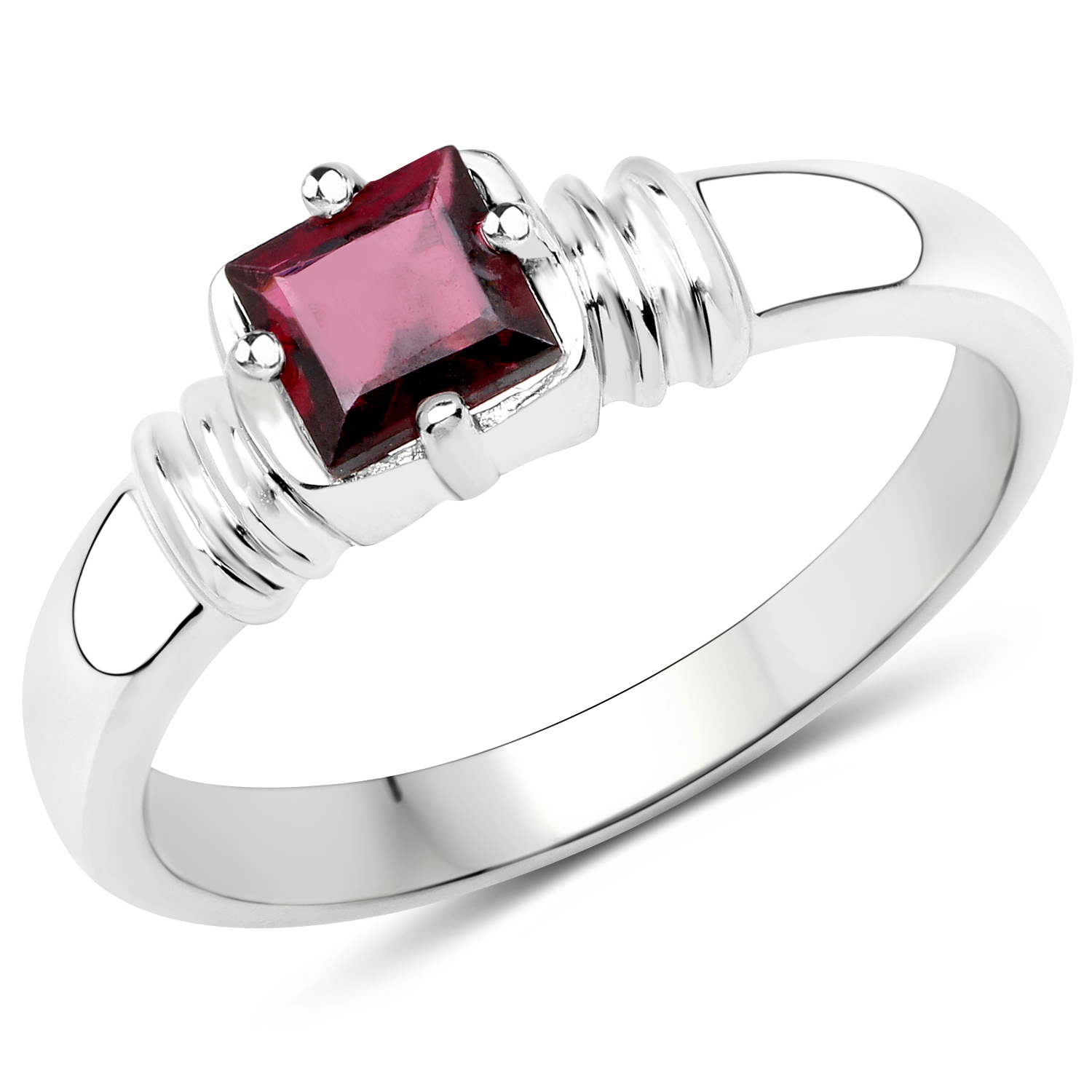 0.90 Carat Genuine Garnet .925 Sterling Silver Ring