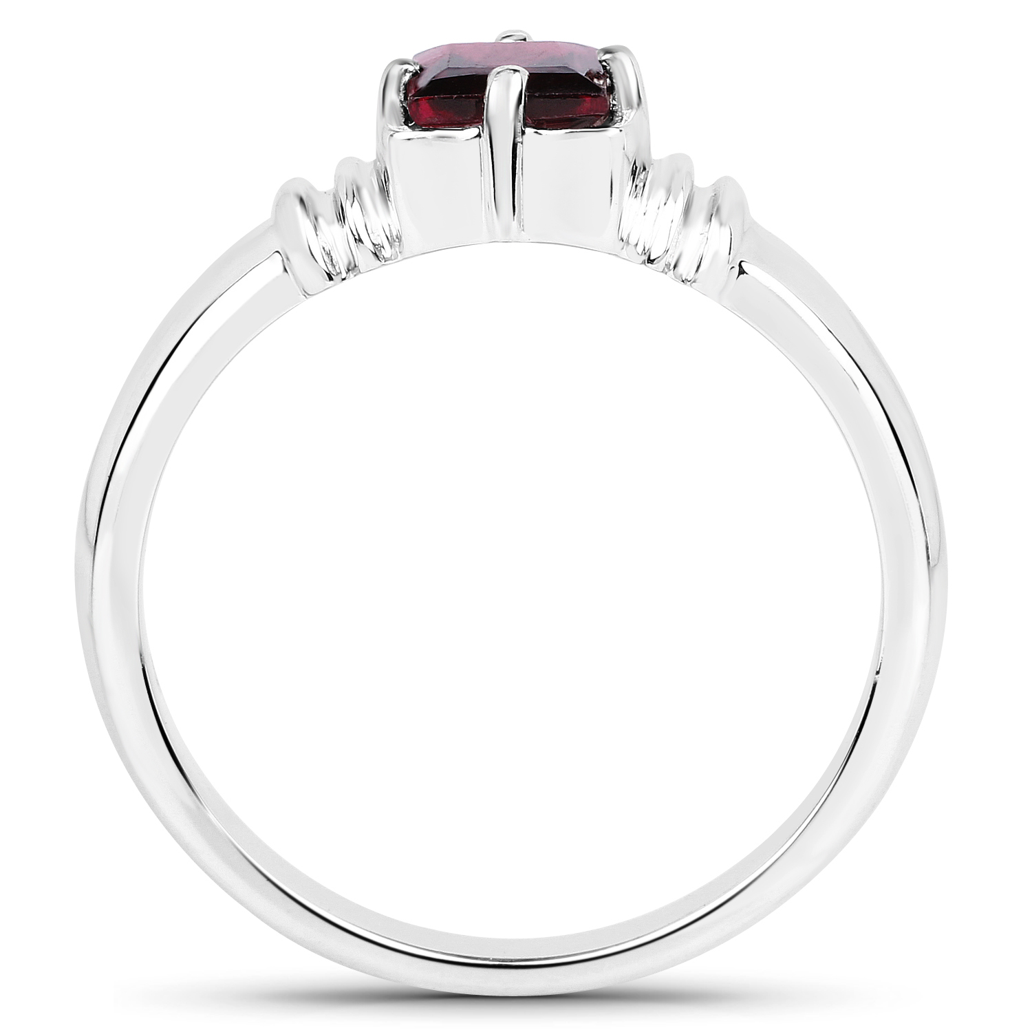 0.90 Carat Genuine Garnet .925 Sterling Silver Ring