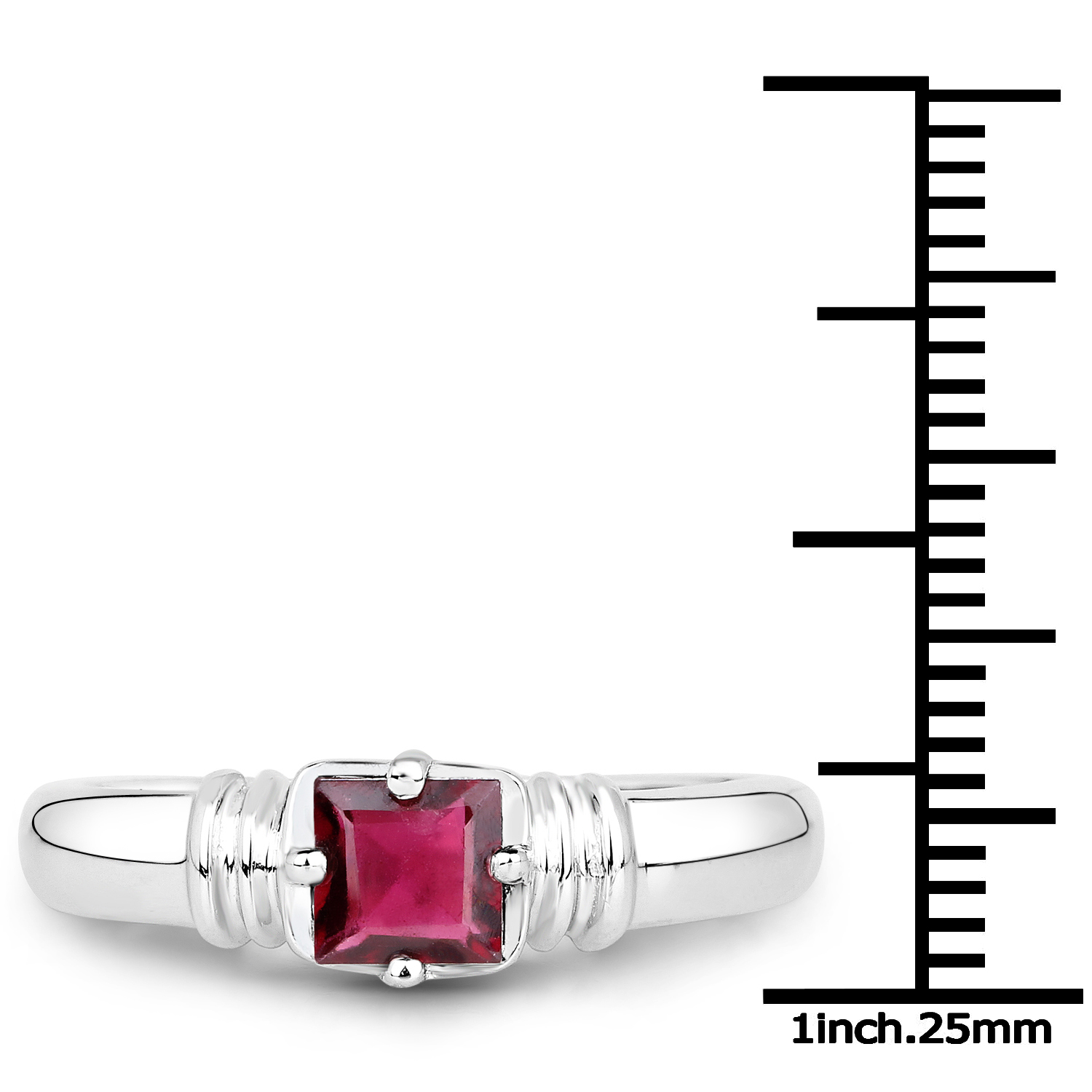 0.90 Carat Genuine Garnet .925 Sterling Silver Ring