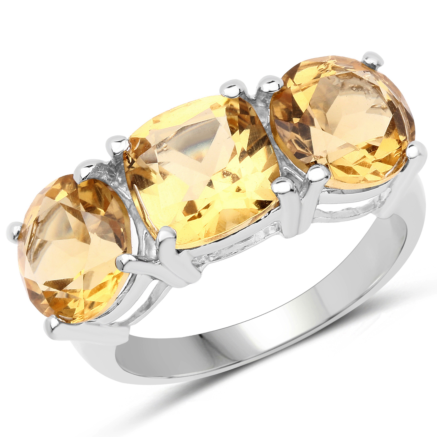 5.80 Carat Genuine Citrine .925 Sterling Silver Ring