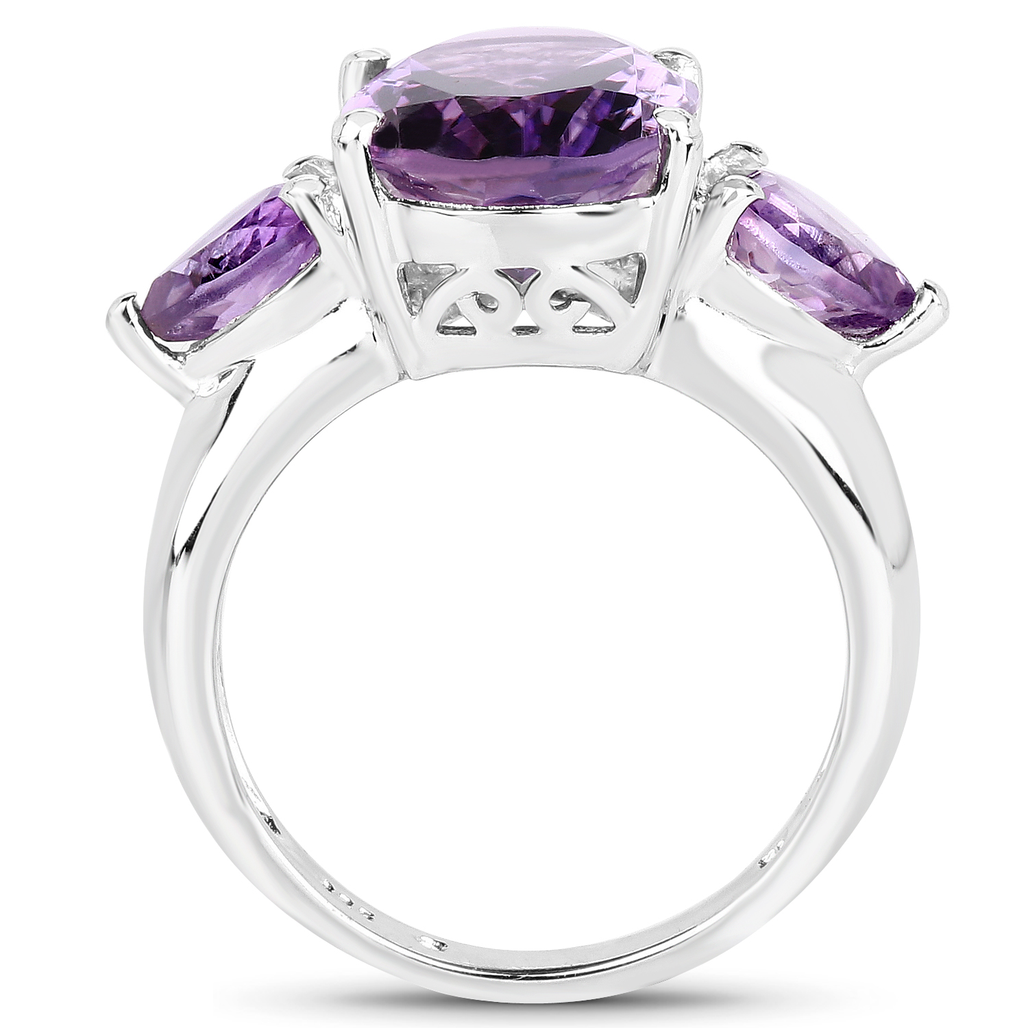 6.30 Carat Genuine Amethyst .925 Sterling Silver Ring