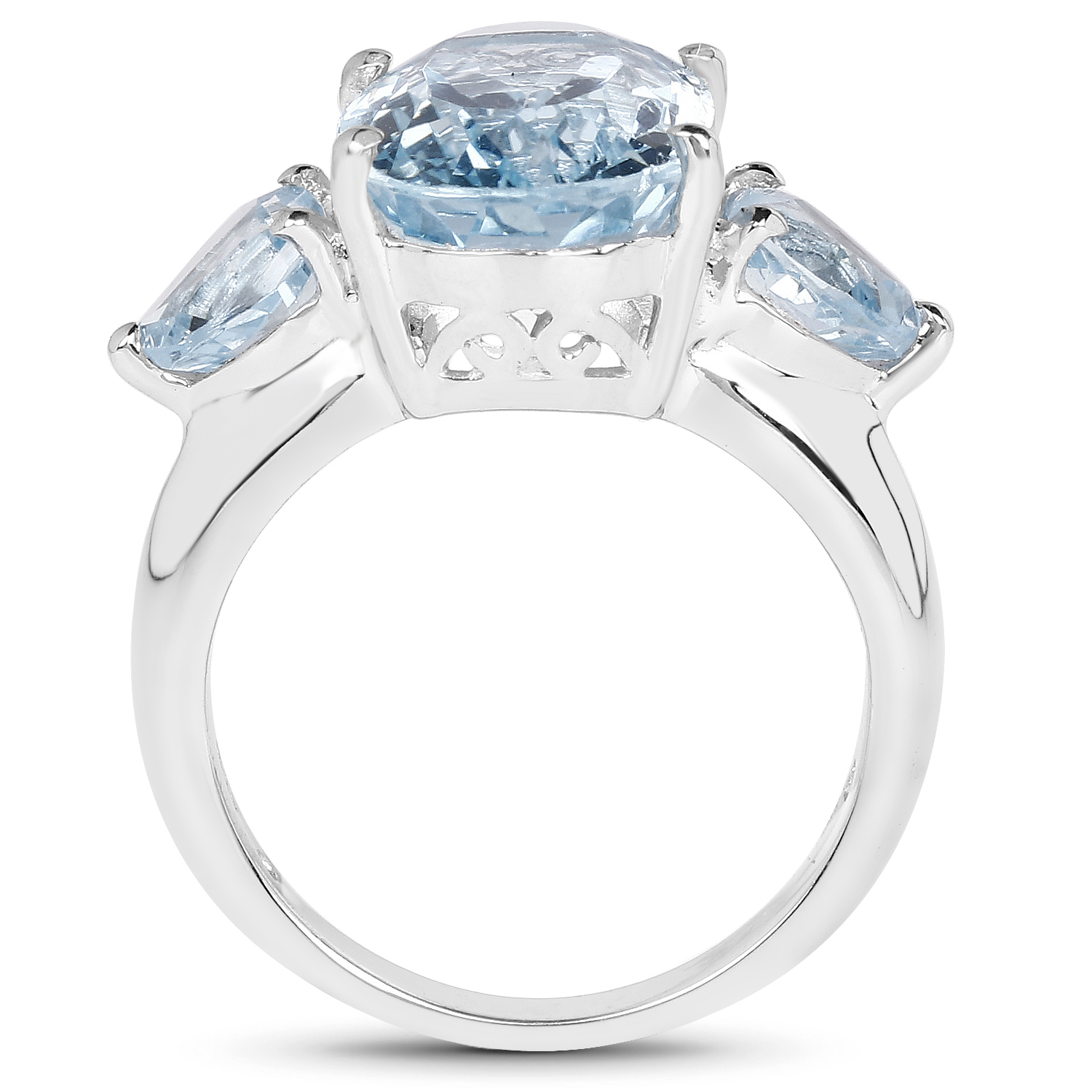 9.10 Carat Genuine Blue Topaz .925 Sterling Silver Ring