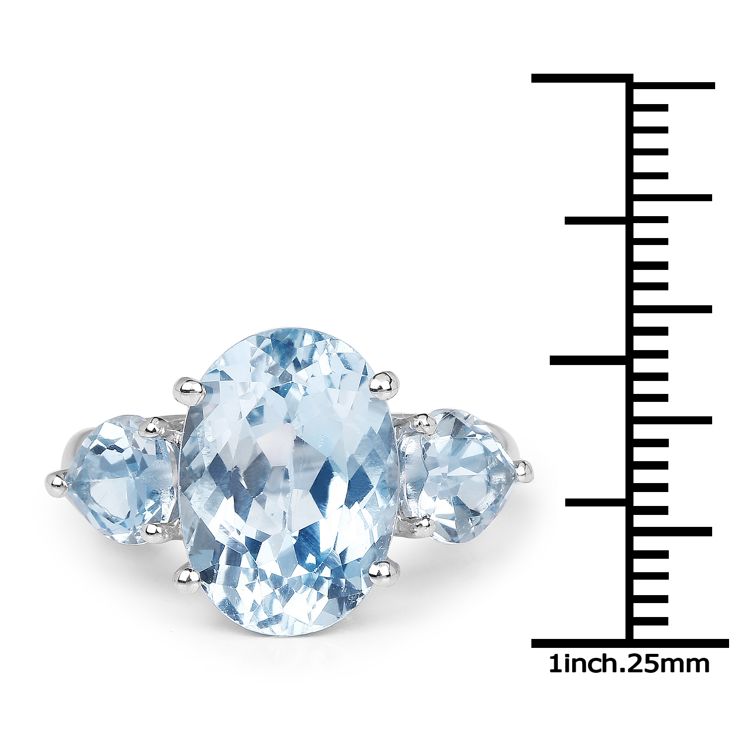 9.10 Carat Genuine Blue Topaz .925 Sterling Silver Ring