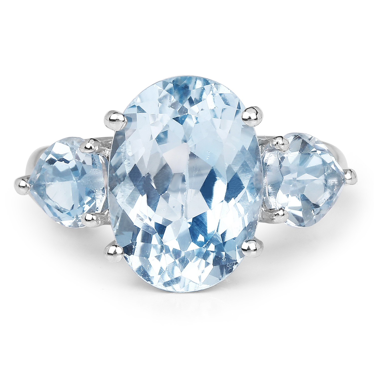 9.10 Carat Genuine Blue Topaz .925 Sterling Silver Ring