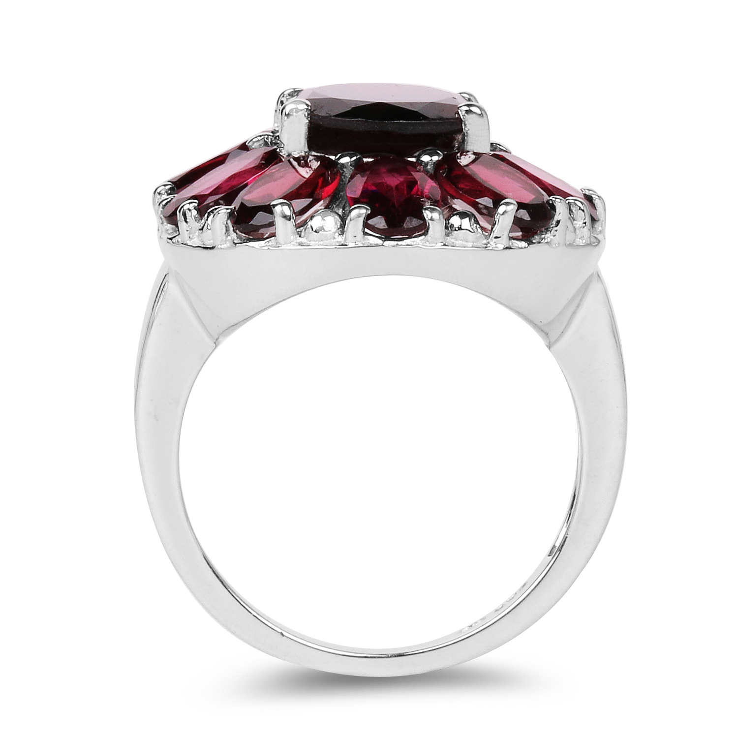 7.50 Carat Genuine Garnet and Rhodolite .925 Sterling Silver Ring