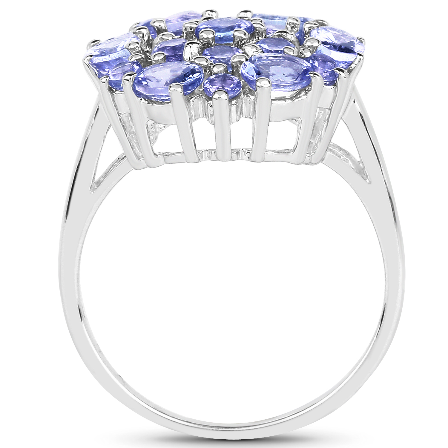 1.93 Carat Genuine Tanzanite .925 Sterling Silver Ring