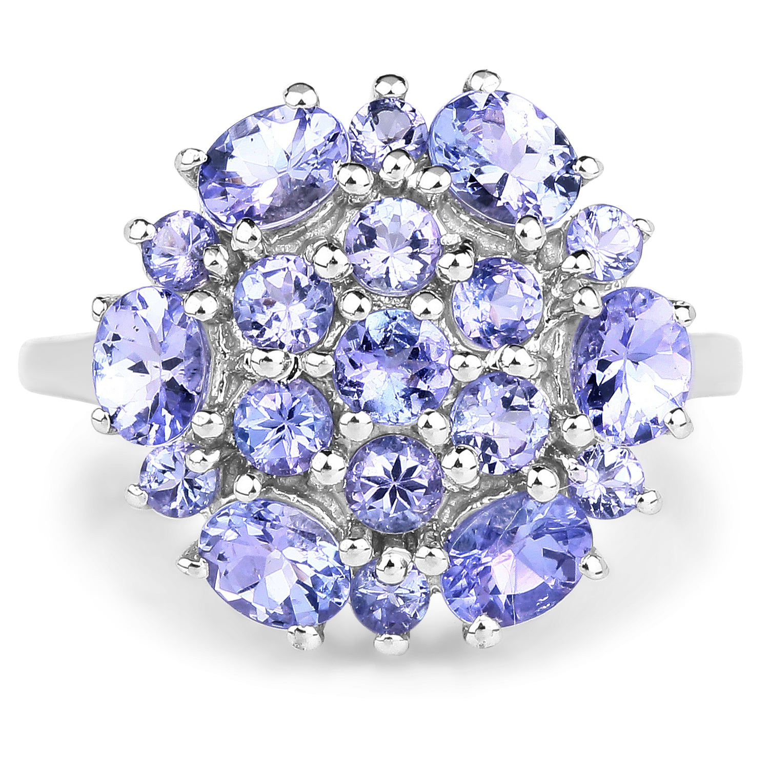 1.93 Carat Genuine Tanzanite .925 Sterling Silver Ring