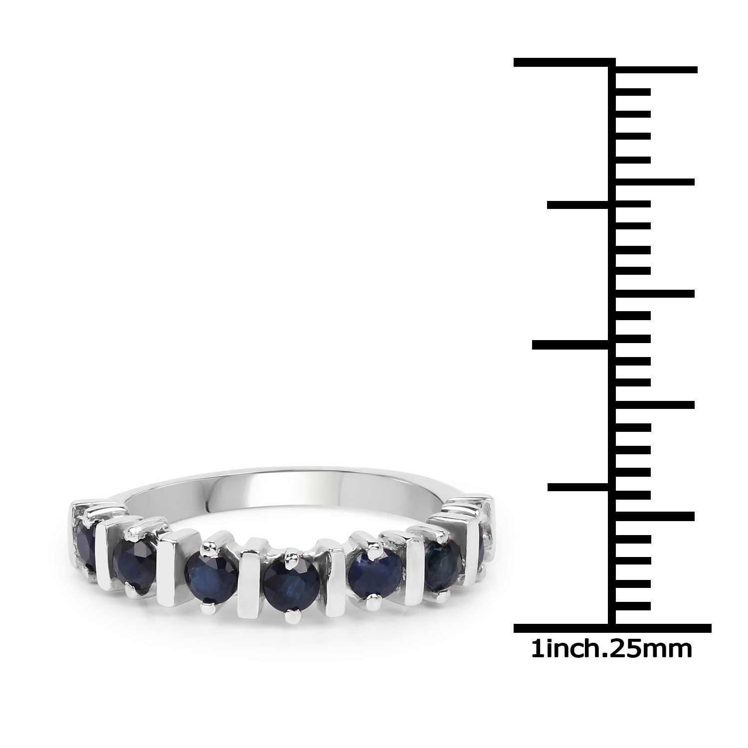 0.91 Carat Genuine Blue Sapphire .925 Sterling Silver Ring
