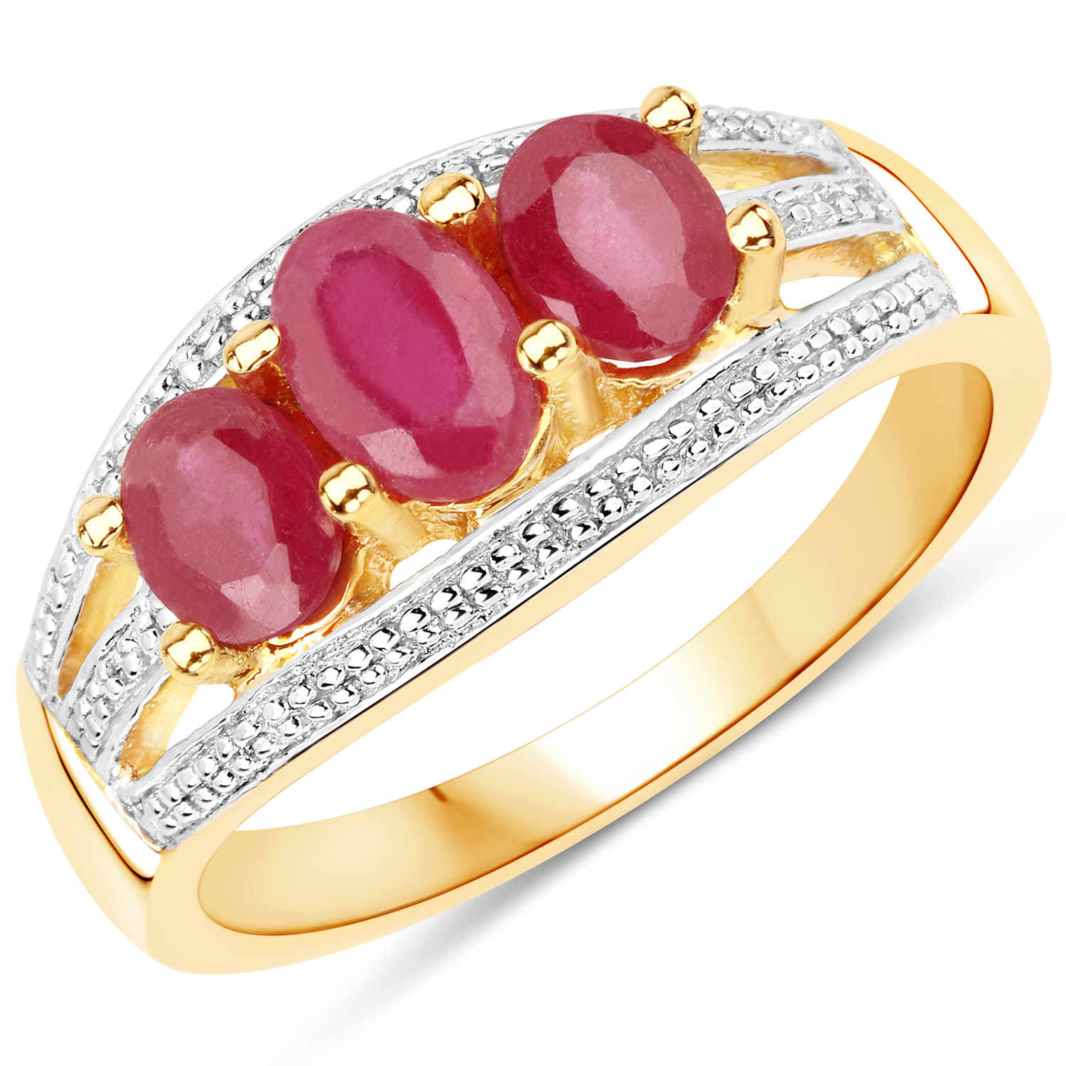 1.25 Carat Glass Filled Ruby .925 Sterling Silver Ring