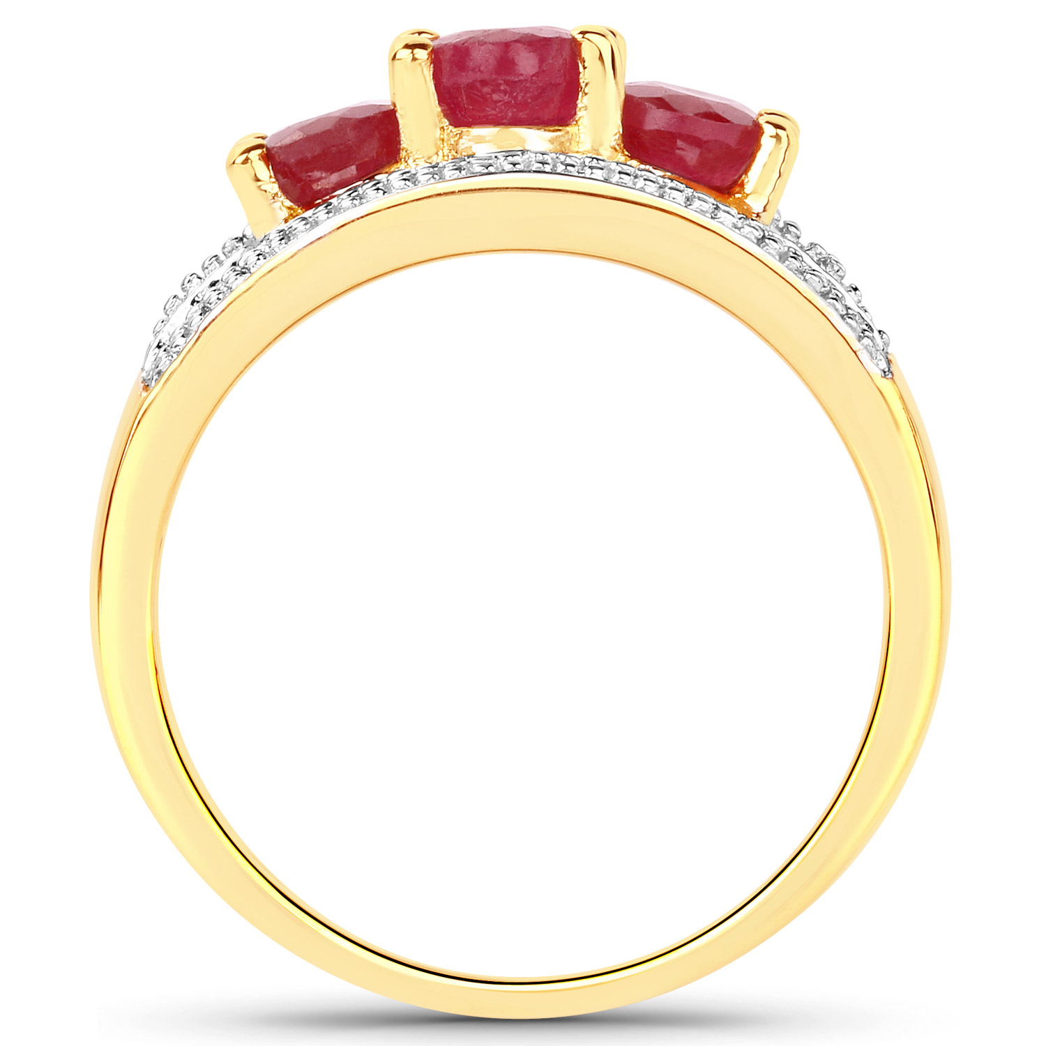 1.25 Carat Glass Filled Ruby .925 Sterling Silver Ring