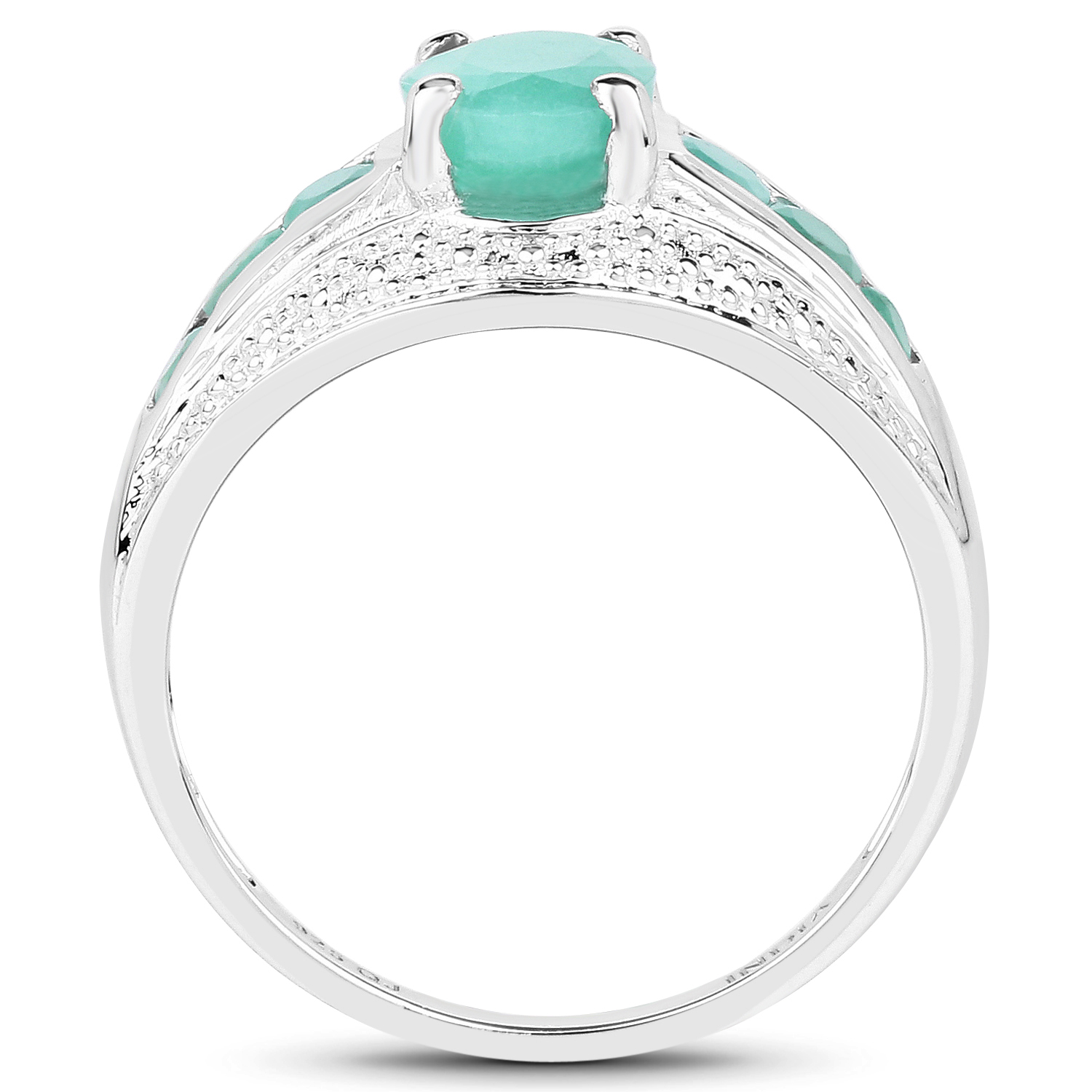 1.46 Carat Genuine Emerald .925 Sterling Silver Ring