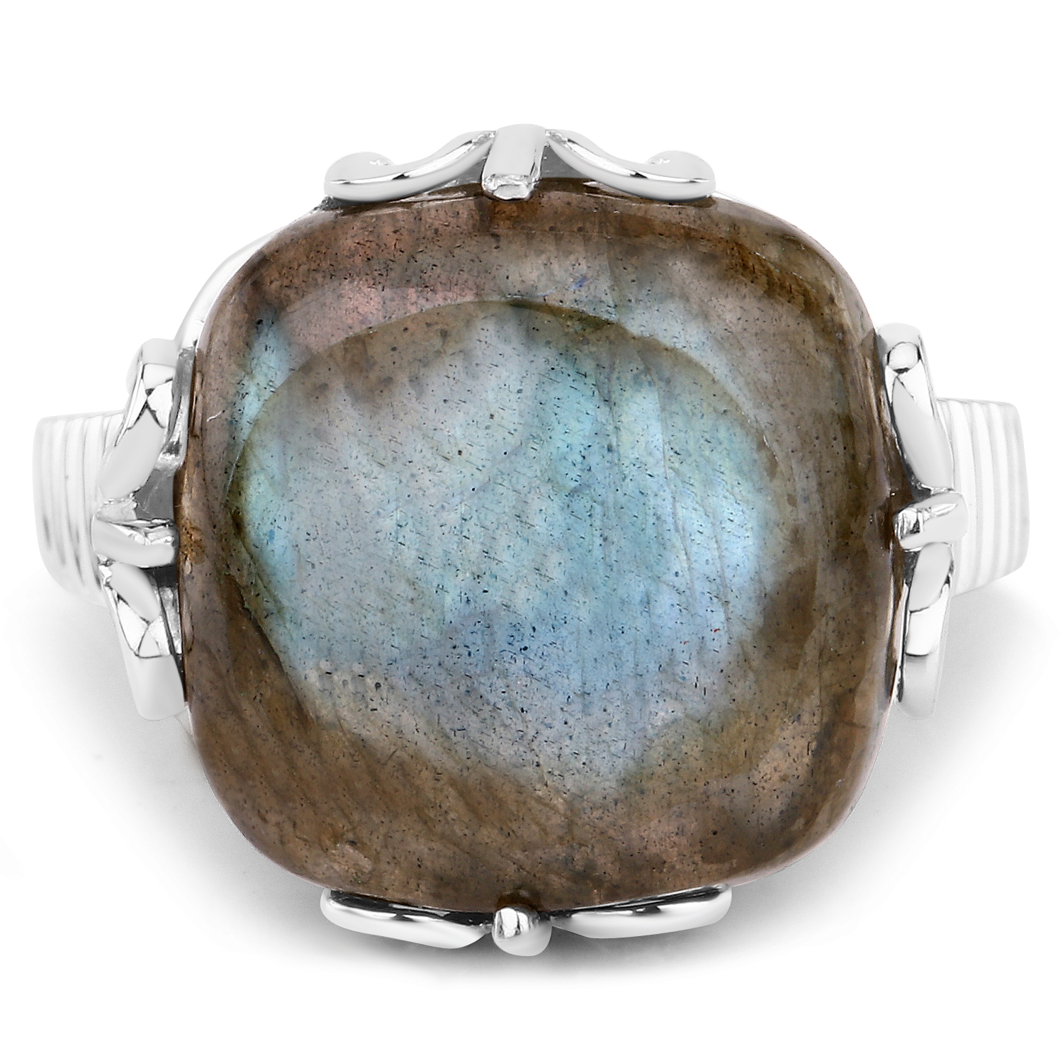 11.50 Carat Genuine Labradorite .925 Sterling Silver Ring