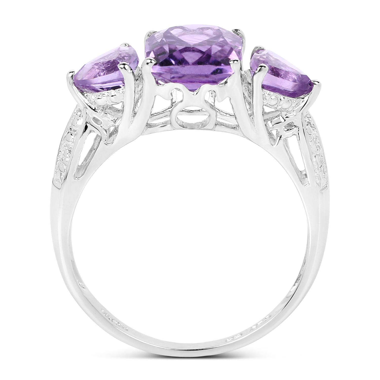 2.70 Carat Genuine Amethyst .925 Sterling Silver Ring