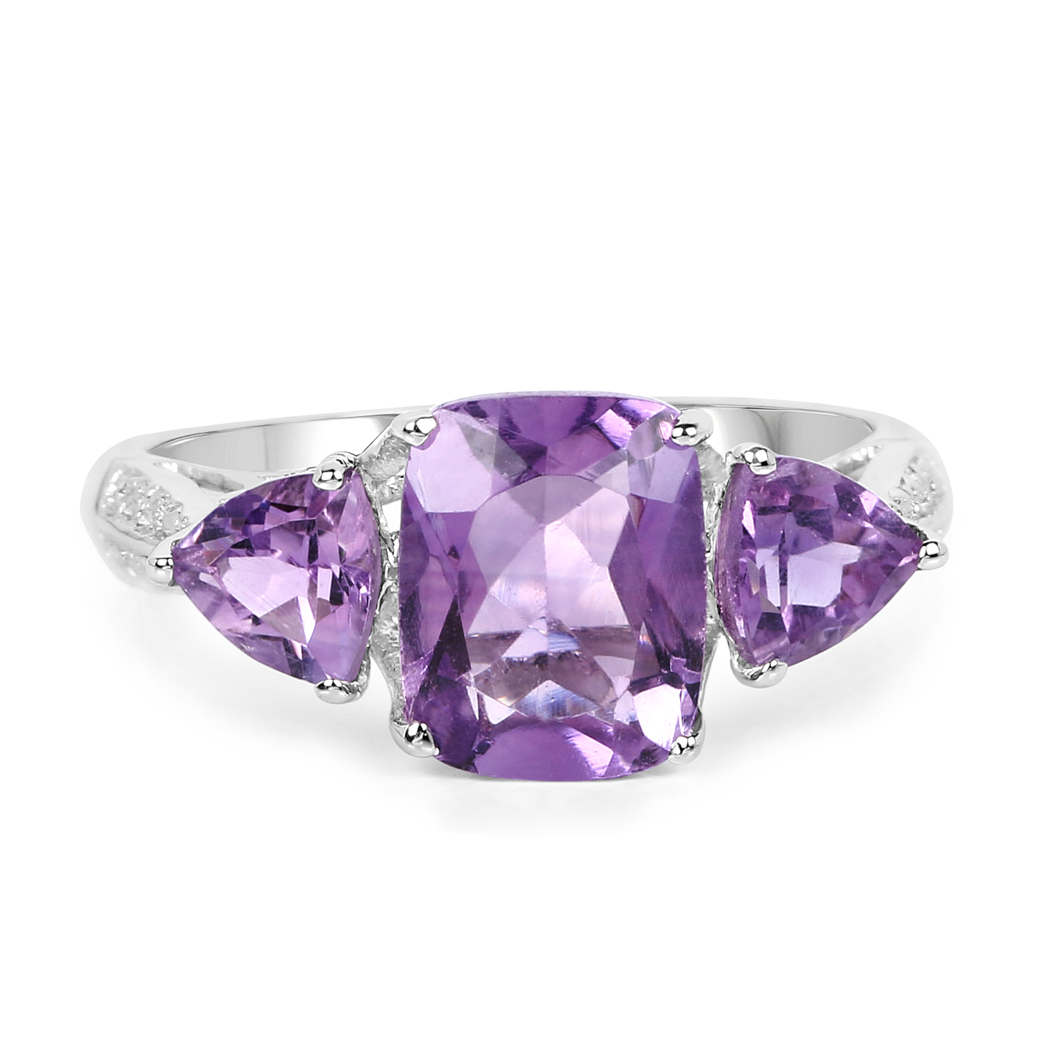 2.70 Carat Genuine Amethyst .925 Sterling Silver Ring