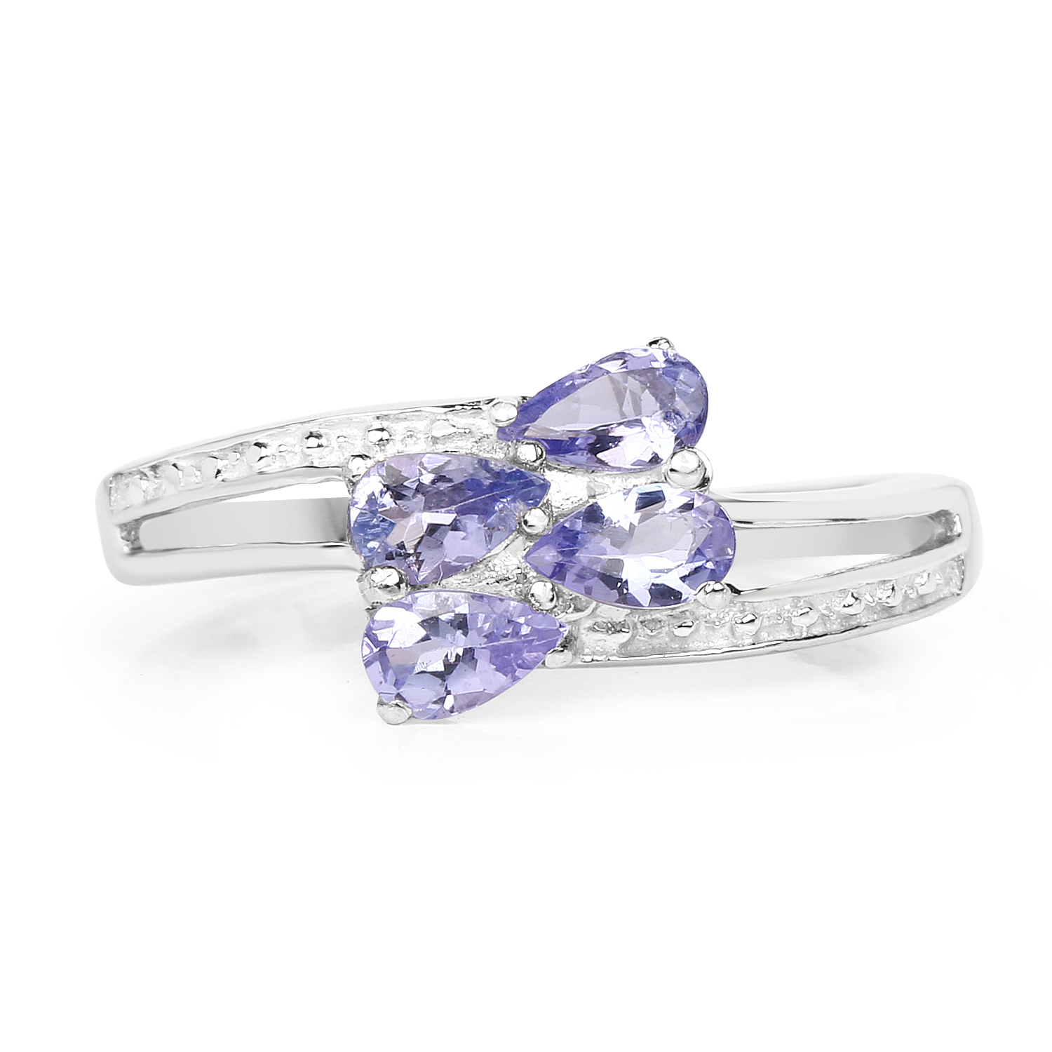 0.76 Carat Genuine Tanzanite .925 Sterling Silver Ring