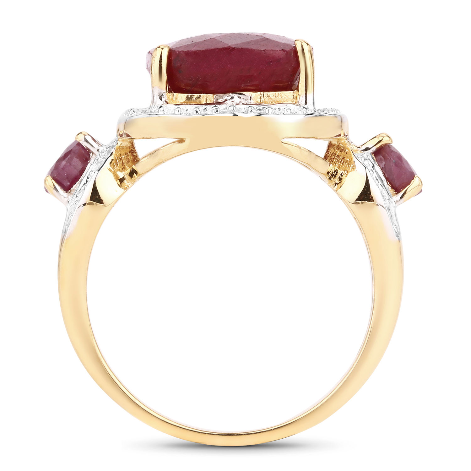 6.89 Carat Dyed Ruby .925 Sterling Silver Ring