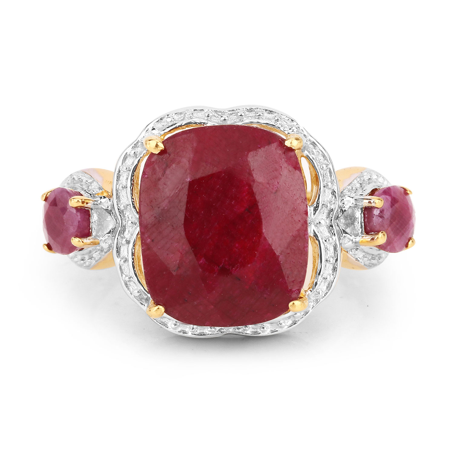 6.89 Carat Dyed Ruby .925 Sterling Silver Ring