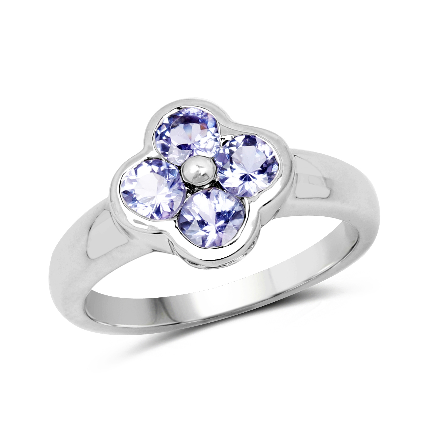 0.92 Carat Genuine Tanzanite .925 Sterling Silver Ring