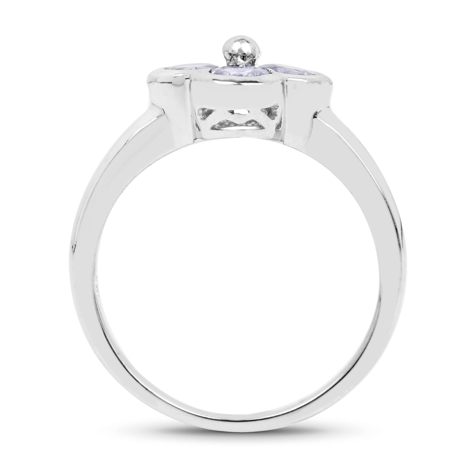 0.92 Carat Genuine Tanzanite .925 Sterling Silver Ring