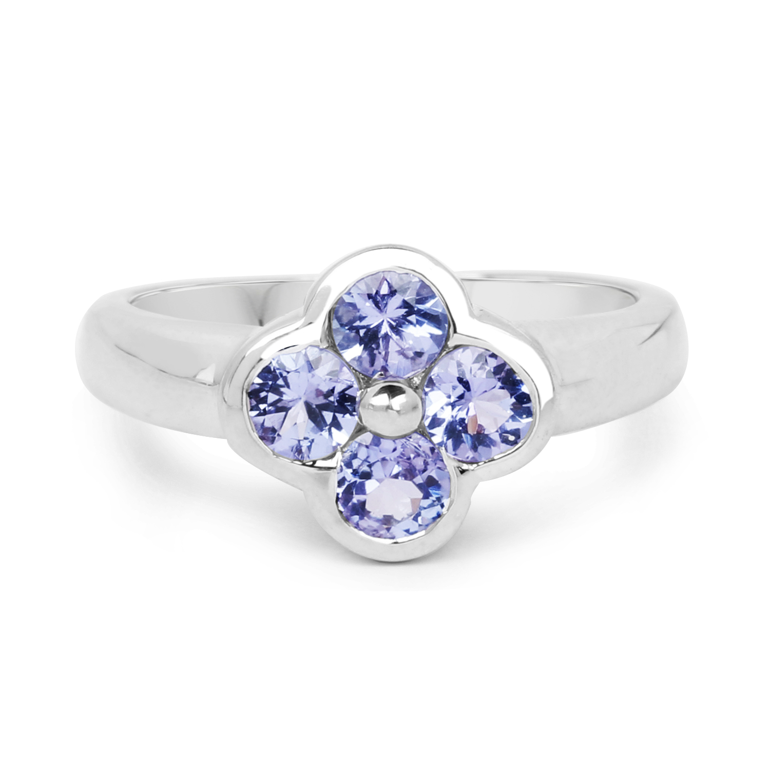 0.92 Carat Genuine Tanzanite .925 Sterling Silver Ring