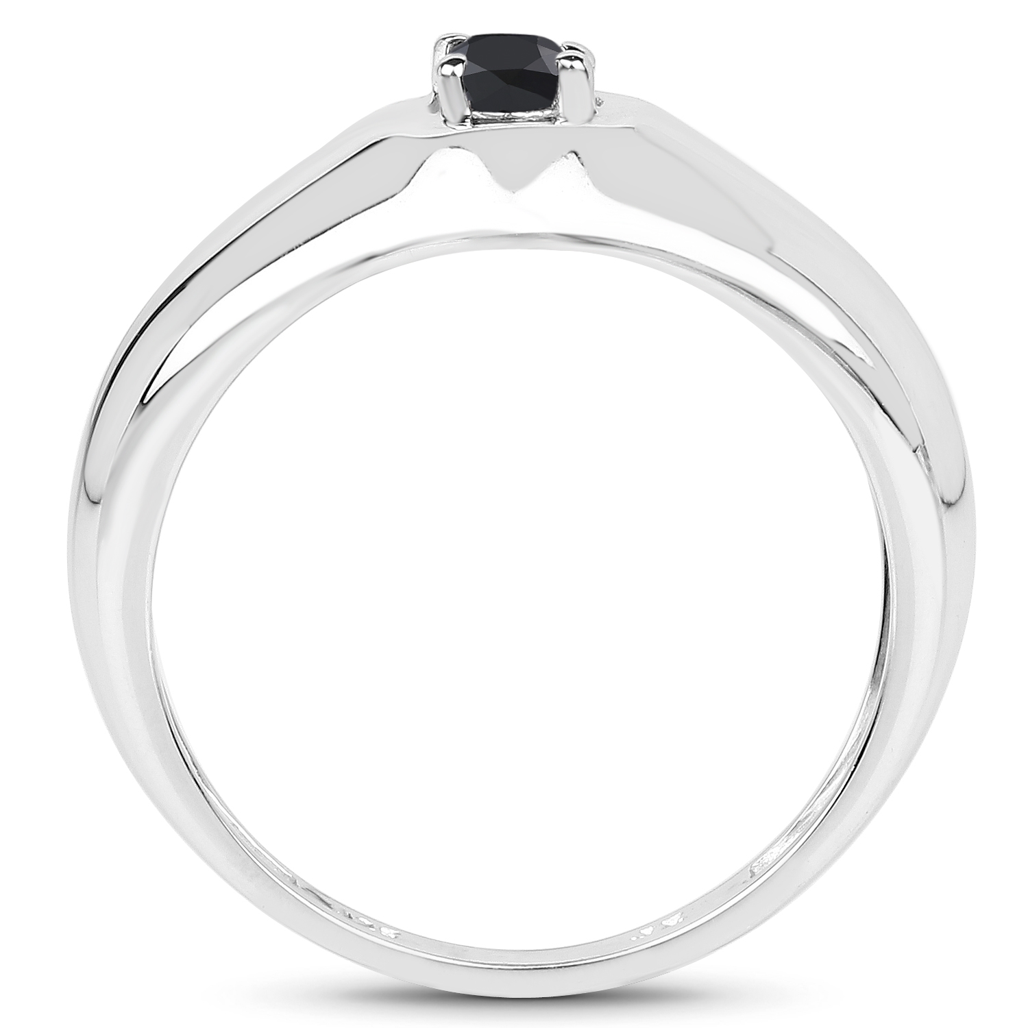 0.17 Carat Genuine Black Diamond .925 Sterling Silver Ring