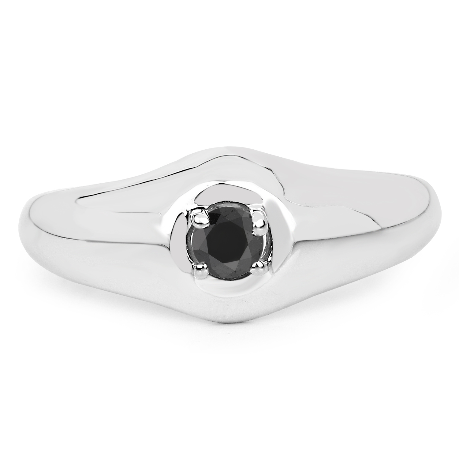 0.17 Carat Genuine Black Diamond .925 Sterling Silver Ring