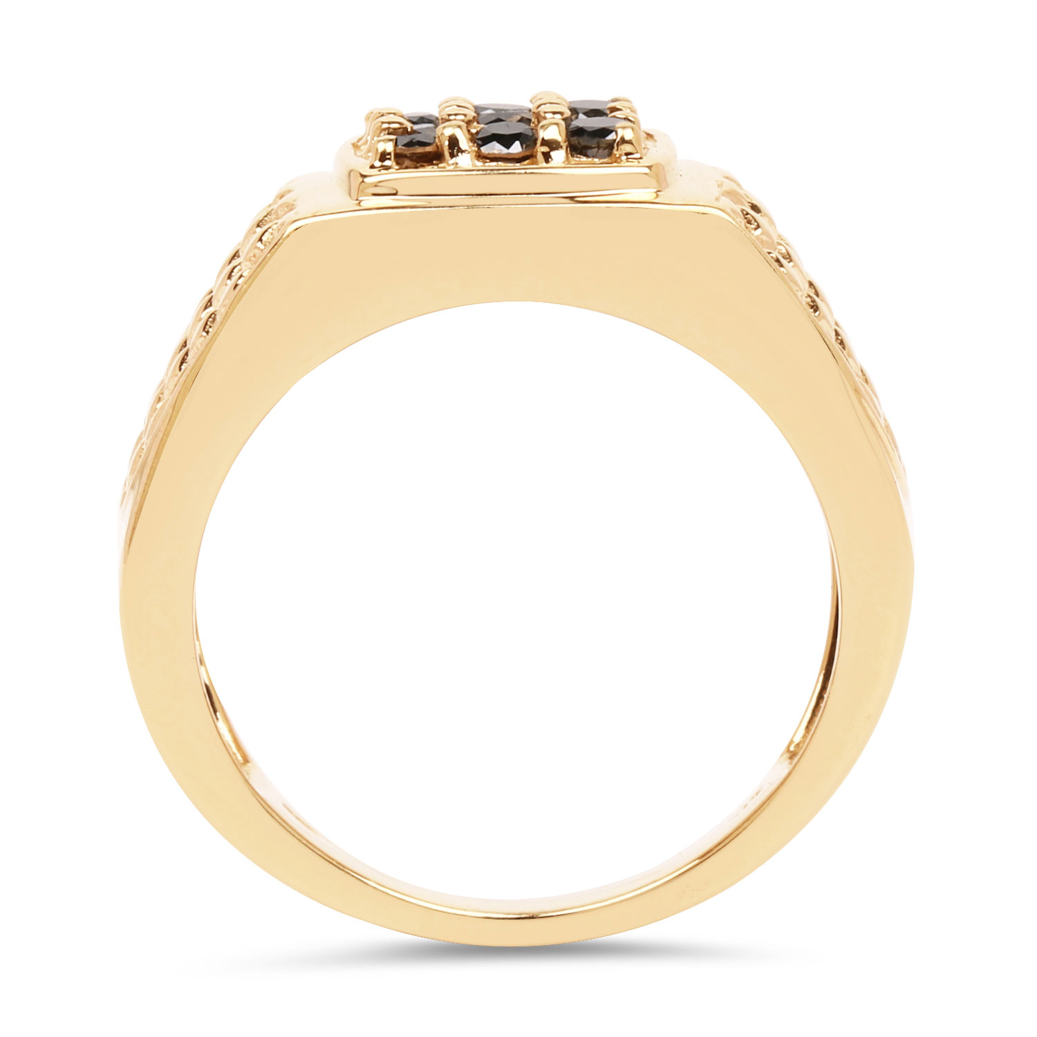 0.40 Carat Genuine Black Diamond .925 Sterling Silver Ring