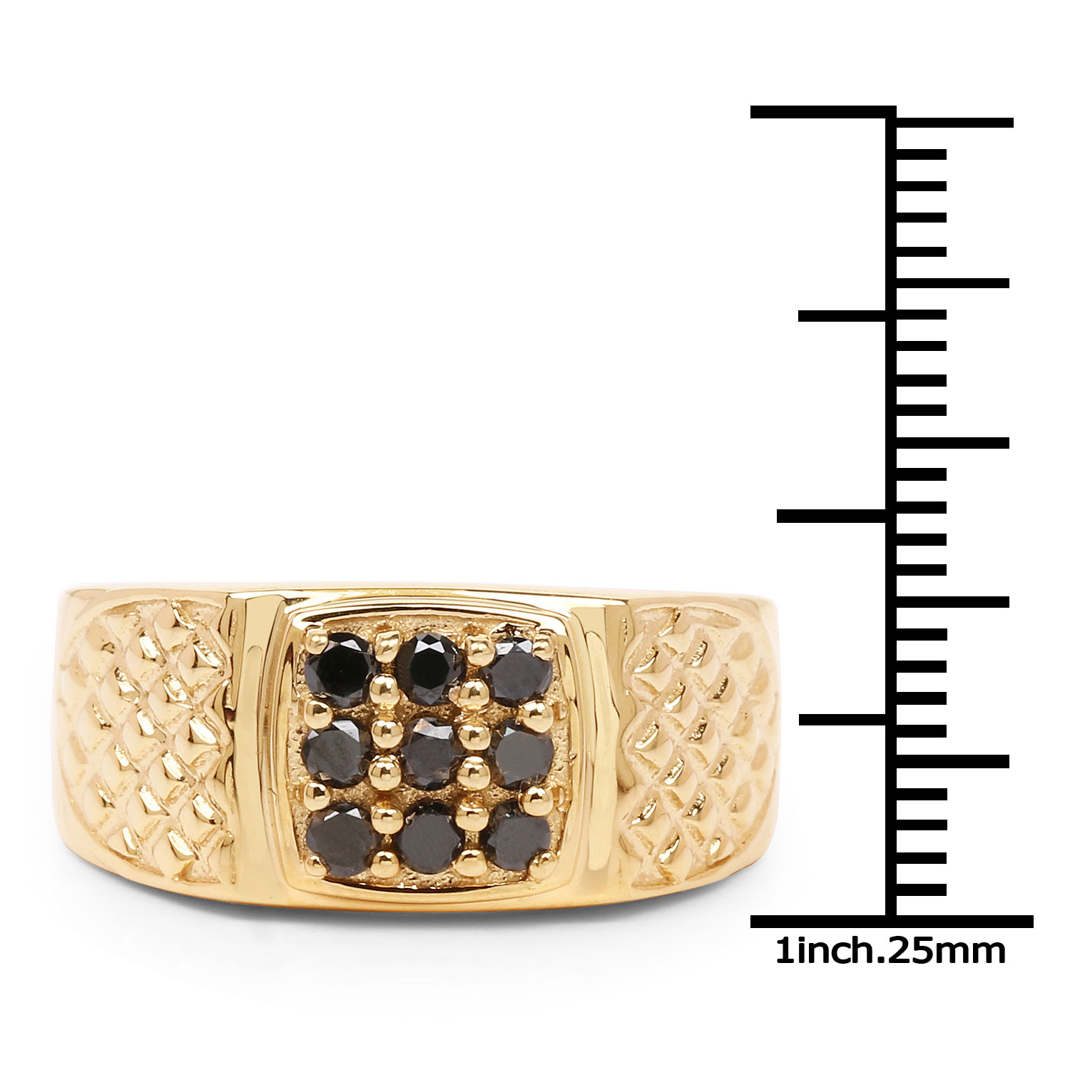 0.40 Carat Genuine Black Diamond .925 Sterling Silver Ring