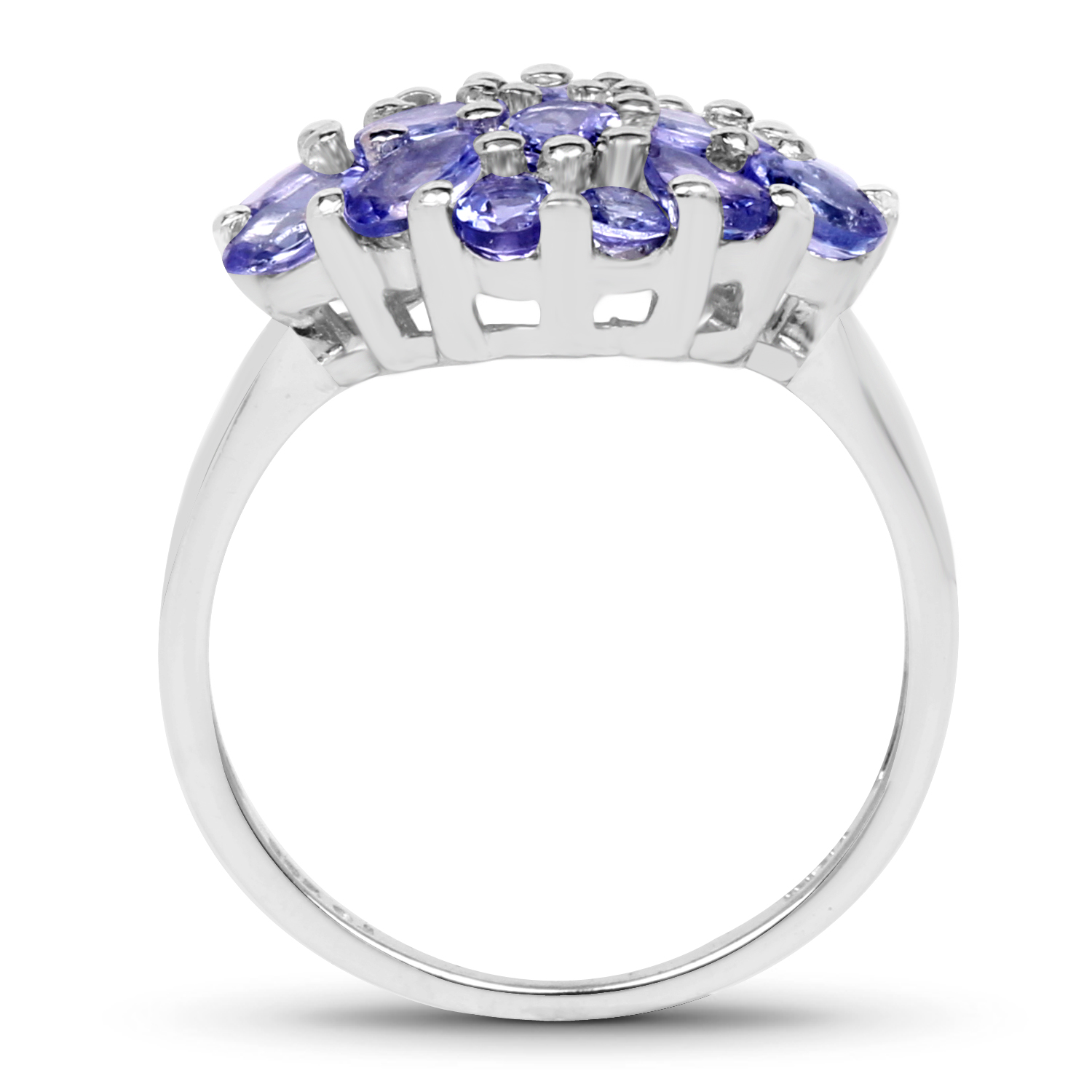 2.32 Carat Genuine Tanzanite .925 Sterling Silver Ring