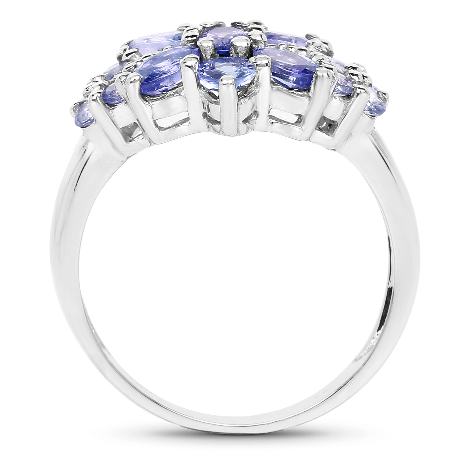 1.47 Carat Genuine Tanzanite .925 Sterling Silver Ring