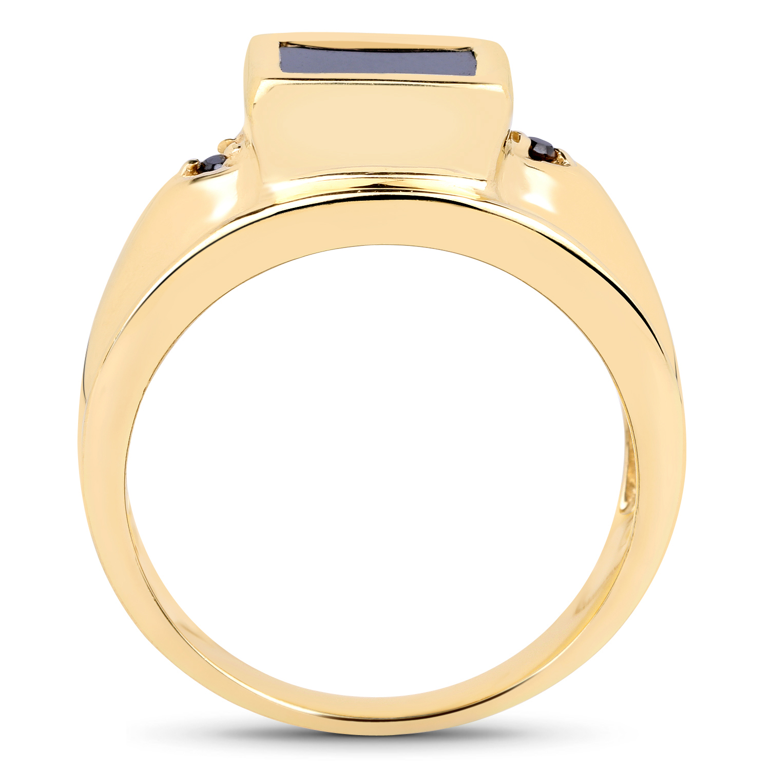 2.03 Carat Genuine Black Onyx and Black Diamond .925 Sterling Silver Ring