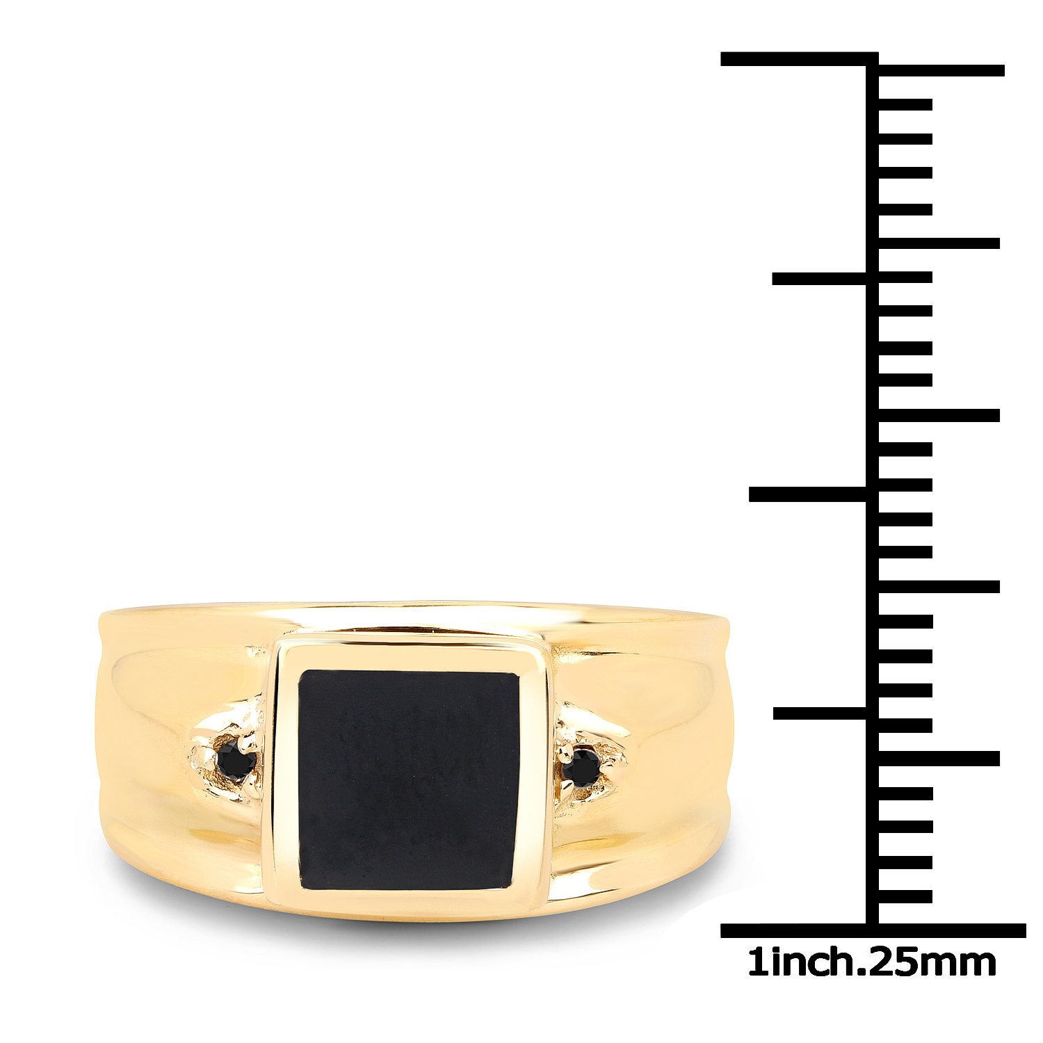 2.03 Carat Genuine Black Onyx and Black Diamond .925 Sterling Silver Ring