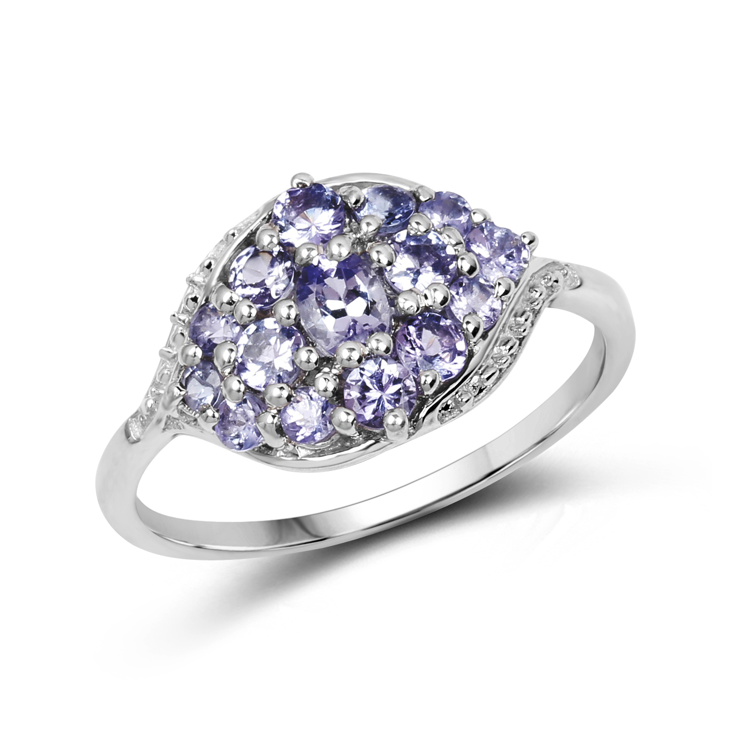 0.92 Carat Genuine Tanzanite .925 Sterling Silver Ring