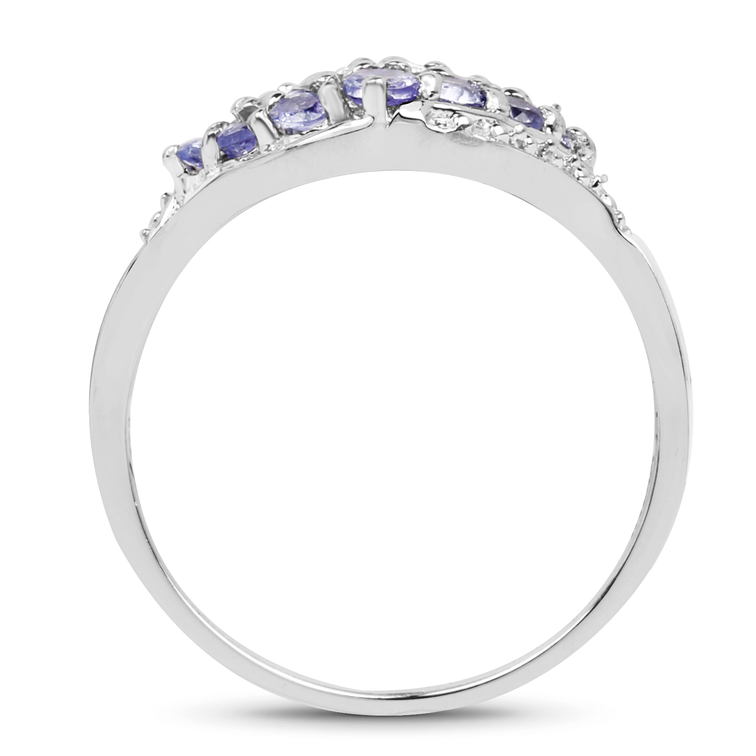 0.92 Carat Genuine Tanzanite .925 Sterling Silver Ring