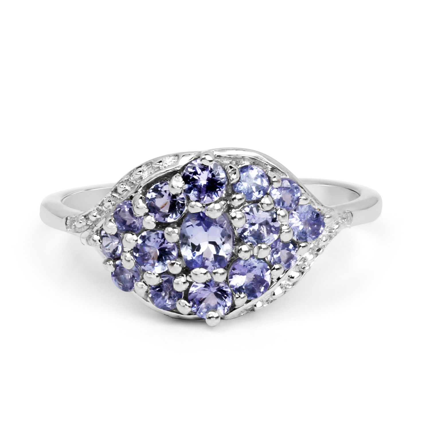 0.92 Carat Genuine Tanzanite .925 Sterling Silver Ring