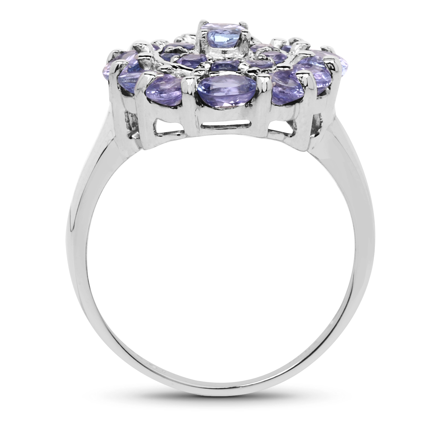1.97 Carat Genuine Tanzanite .925 Sterling Silver Ring