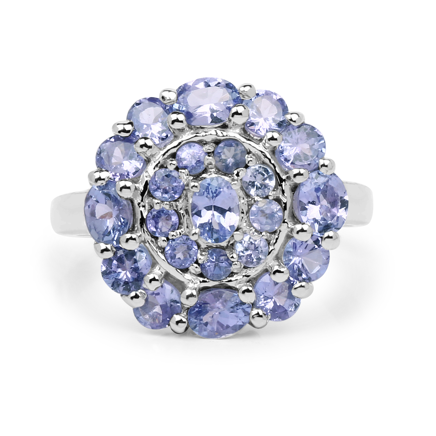 1.97 Carat Genuine Tanzanite .925 Sterling Silver Ring