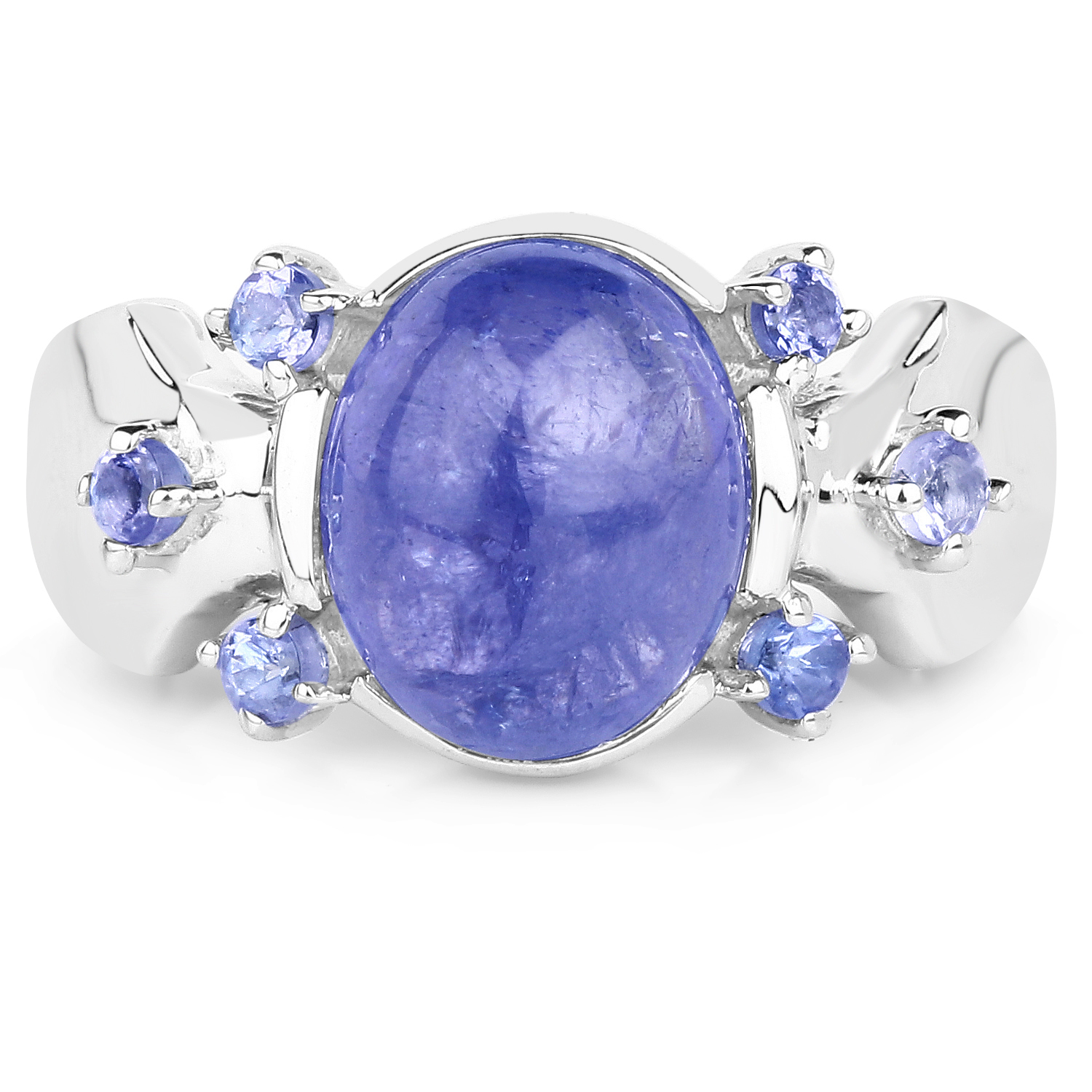 3.76 Carat Genuine Tanzanite .925 Sterling Silver Ring