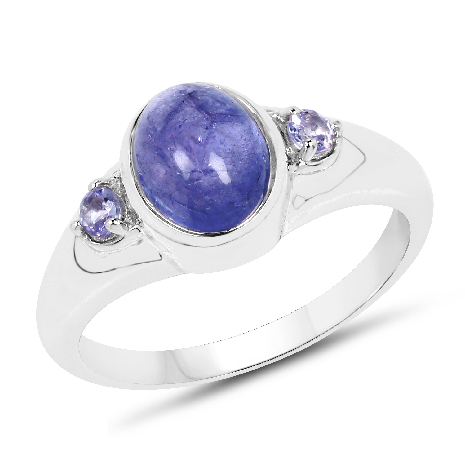 2.59 Carat Genuine Tanzanite .925 Sterling Silver Ring