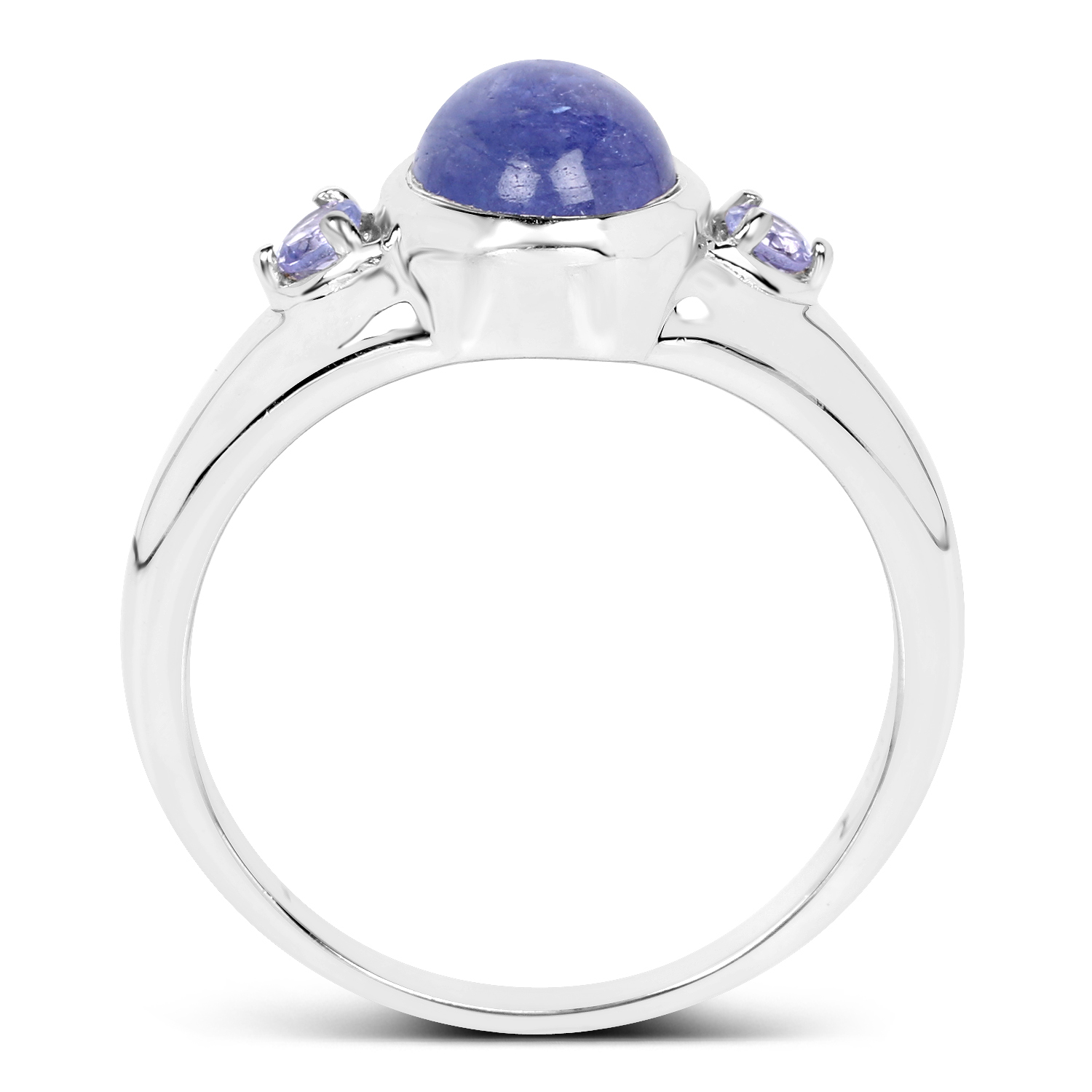 2.59 Carat Genuine Tanzanite .925 Sterling Silver Ring