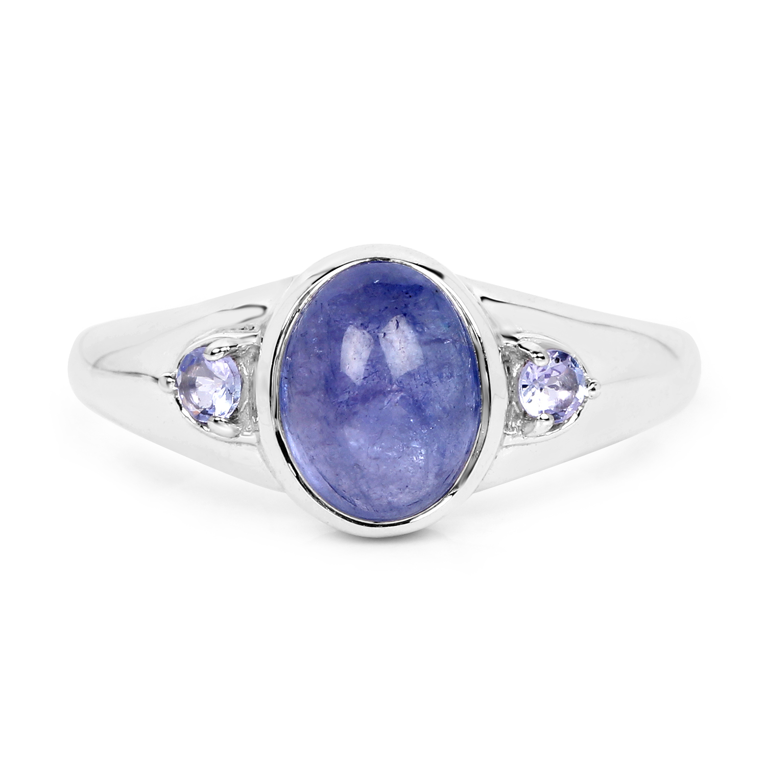2.59 Carat Genuine Tanzanite .925 Sterling Silver Ring