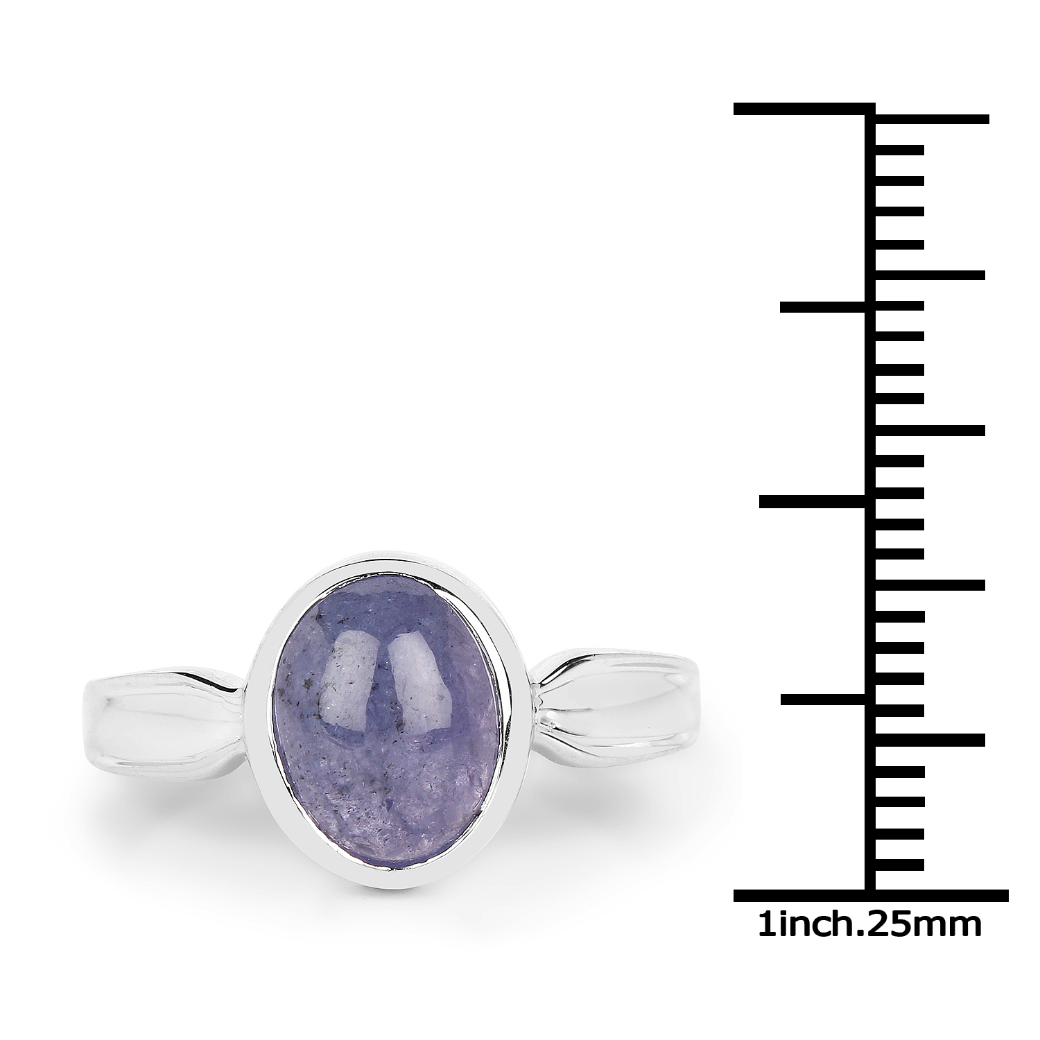 3.55 Carat Genuine Tanzanite .925 Sterling Silver Ring