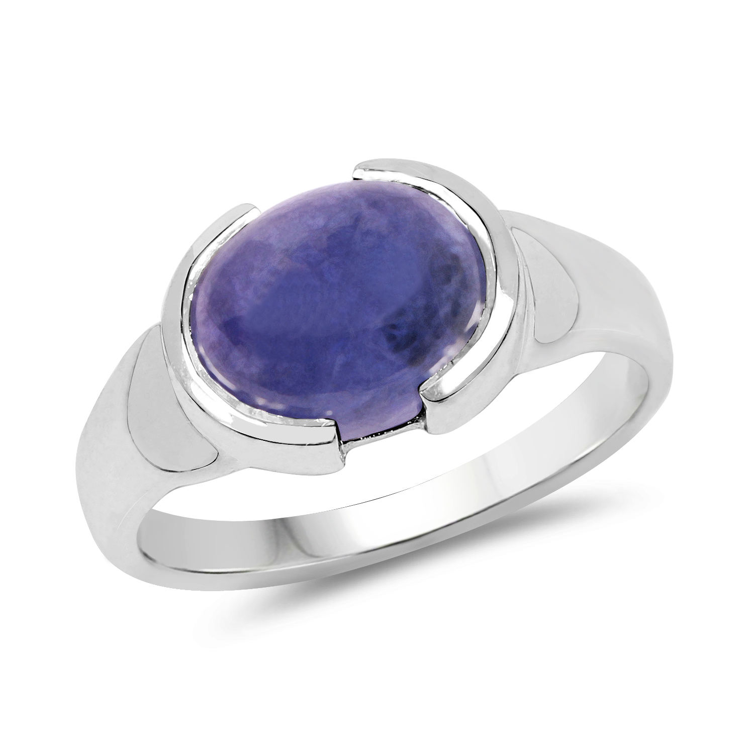 3.55  Carat Genuine Tanzanite .925 Sterling Silver Ring